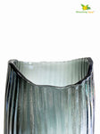 Elegant Noir Ribbed Glass Vase