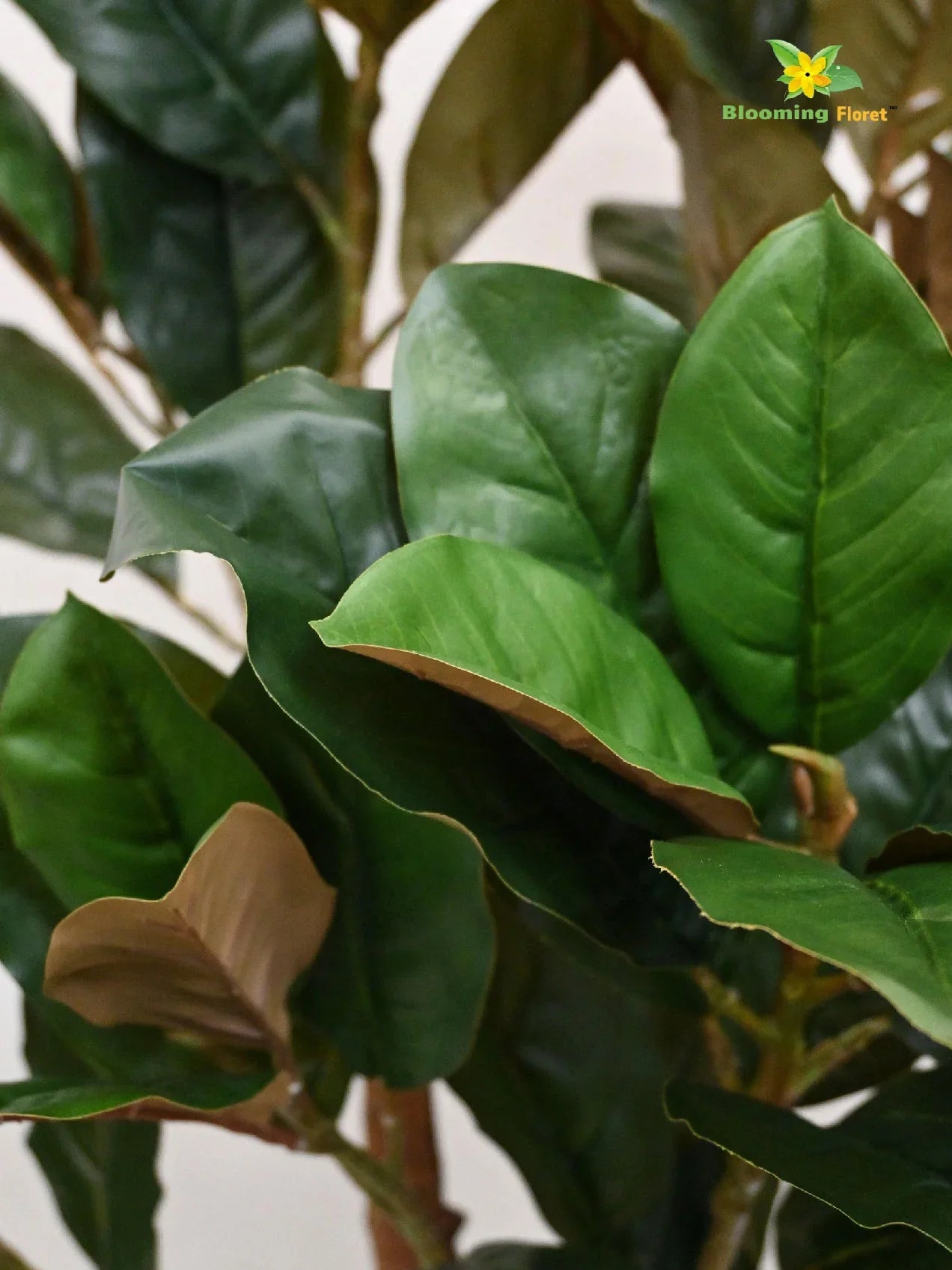 Artificial Croton Tree Plant – 110 cm, with Basic Pot - Green