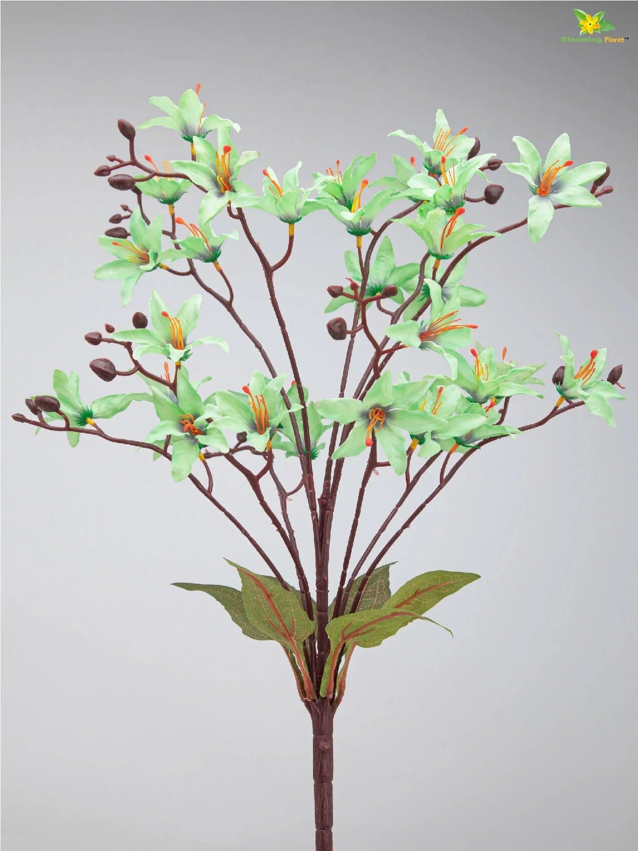 Artificial Cymbidium Orchid Bunch Flower - Green Artificial Flower Blooming Floret 