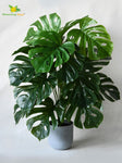 Artificial Monstera Plant – 78 cm, 18 Leaves, Light Green, with Basic Pot