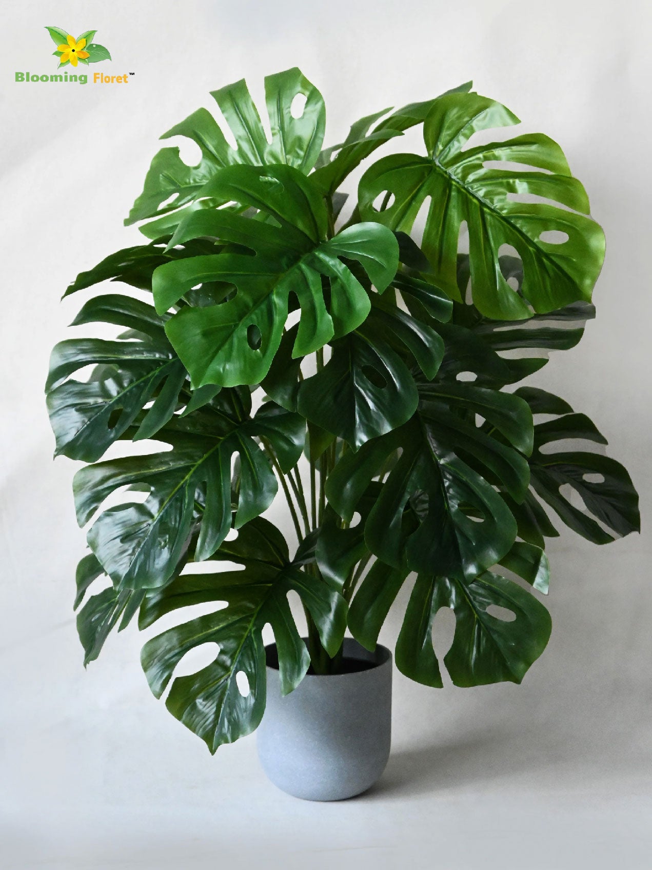 Artificial Monstera Plant – 78 cm, 18 Leaves, Light Green, with Basic Pot