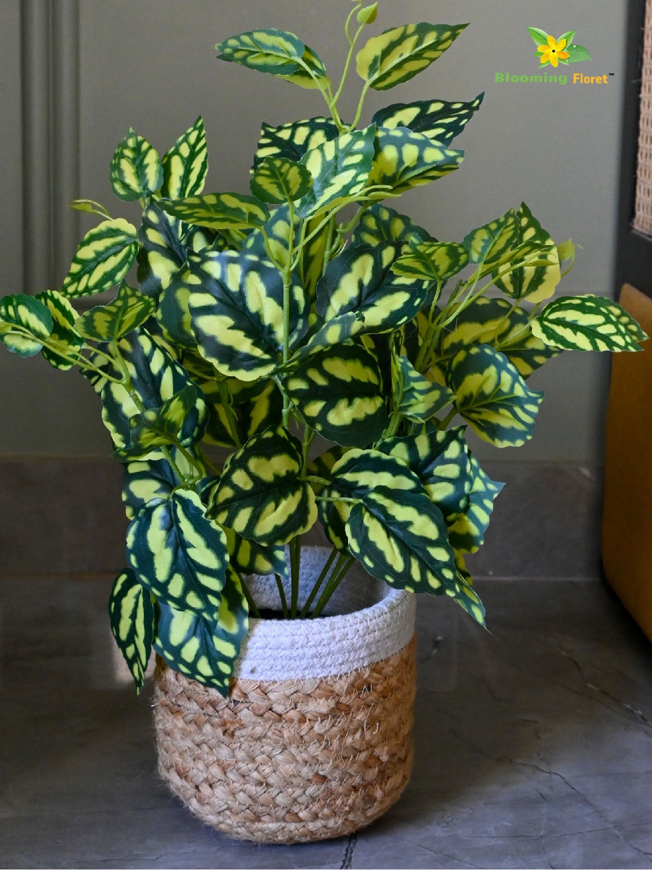 Artificial Peacock Plant – 48.3 cm, with Basic Pot