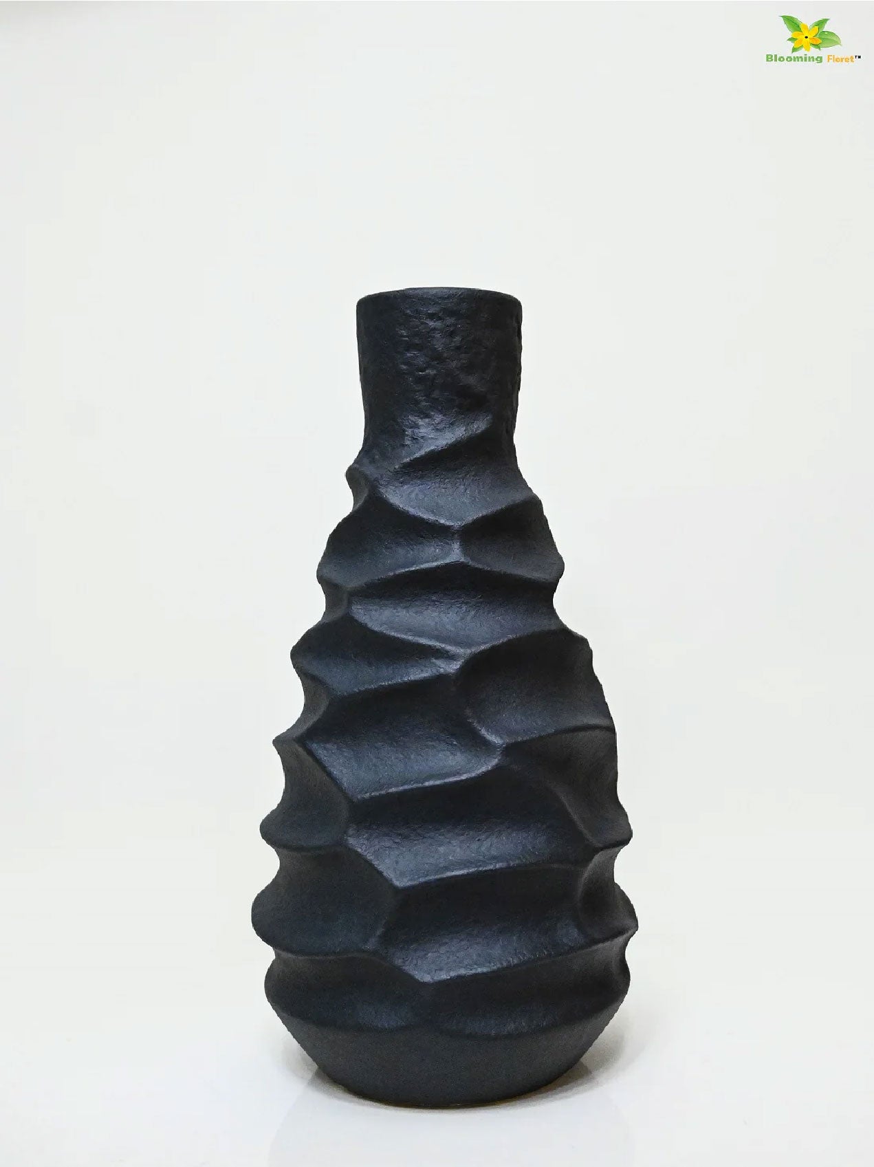 Black Spiral Ceramic Vase | 23 cm