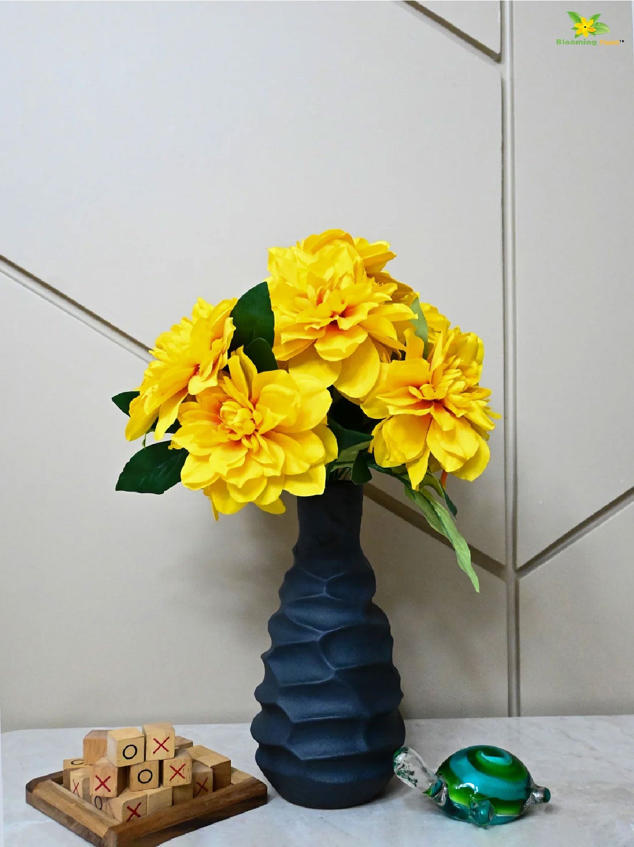 Black Spiral Ceramic Vase | 23 cm
