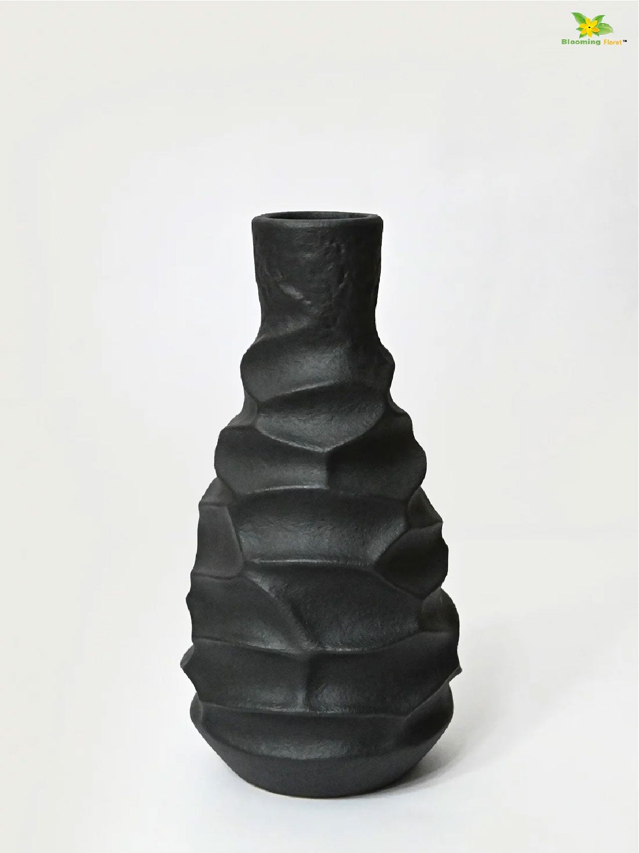 Black Spiral Ceramic Vase | 23 cm