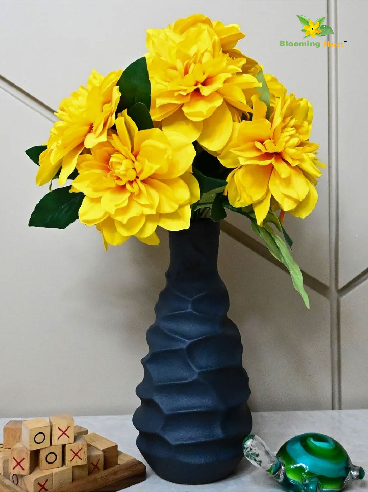 Black Spiral Ceramic Vase | 23 cm