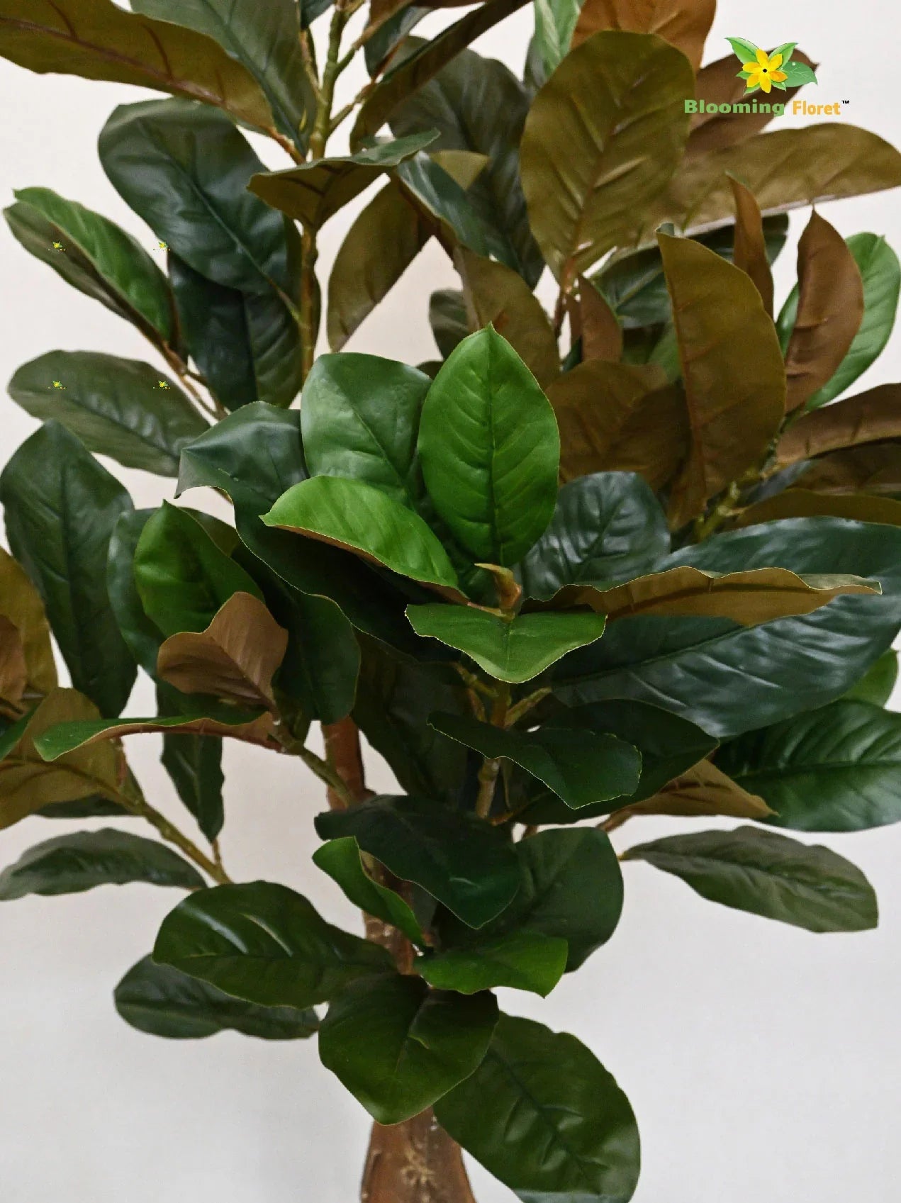 Artificial Croton Tree Plant – 110 cm, with Basic Pot - Green