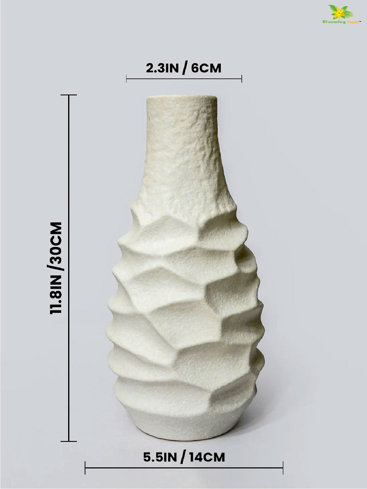 White Spiral Ceramic Vase