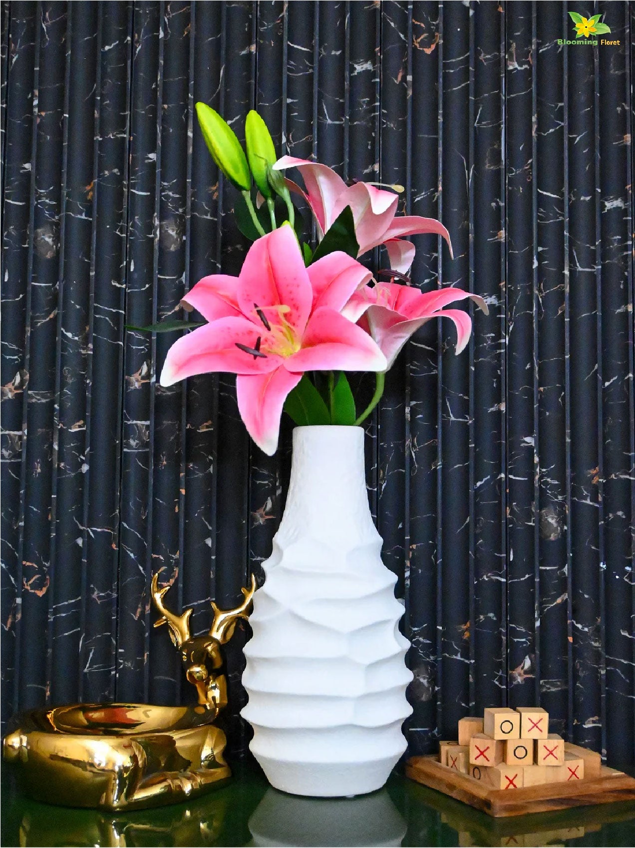 White Spiral Ceramic Vase