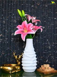 White Spiral Ceramic Vase