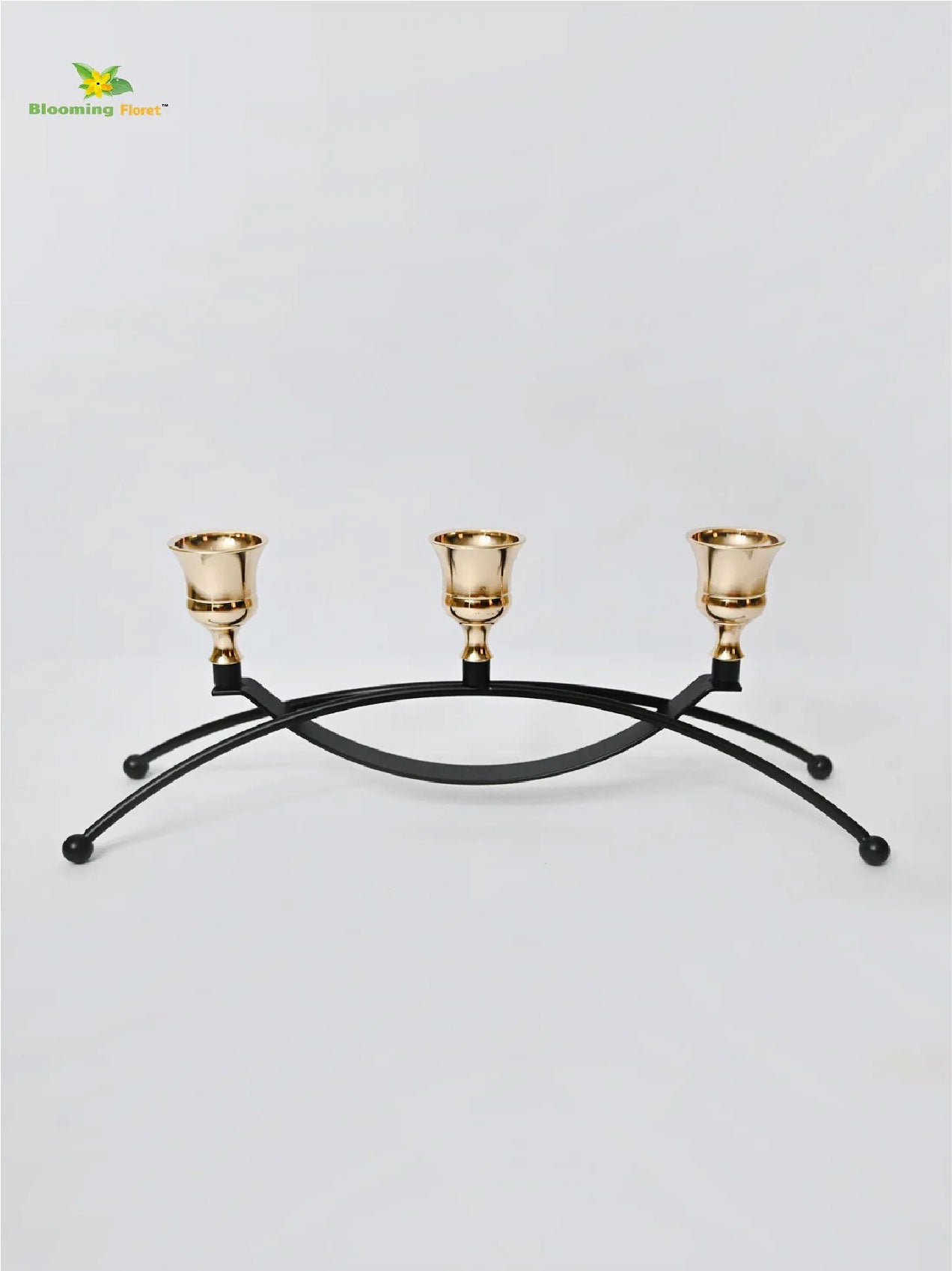 Elegance Trio Brass Candle Holder