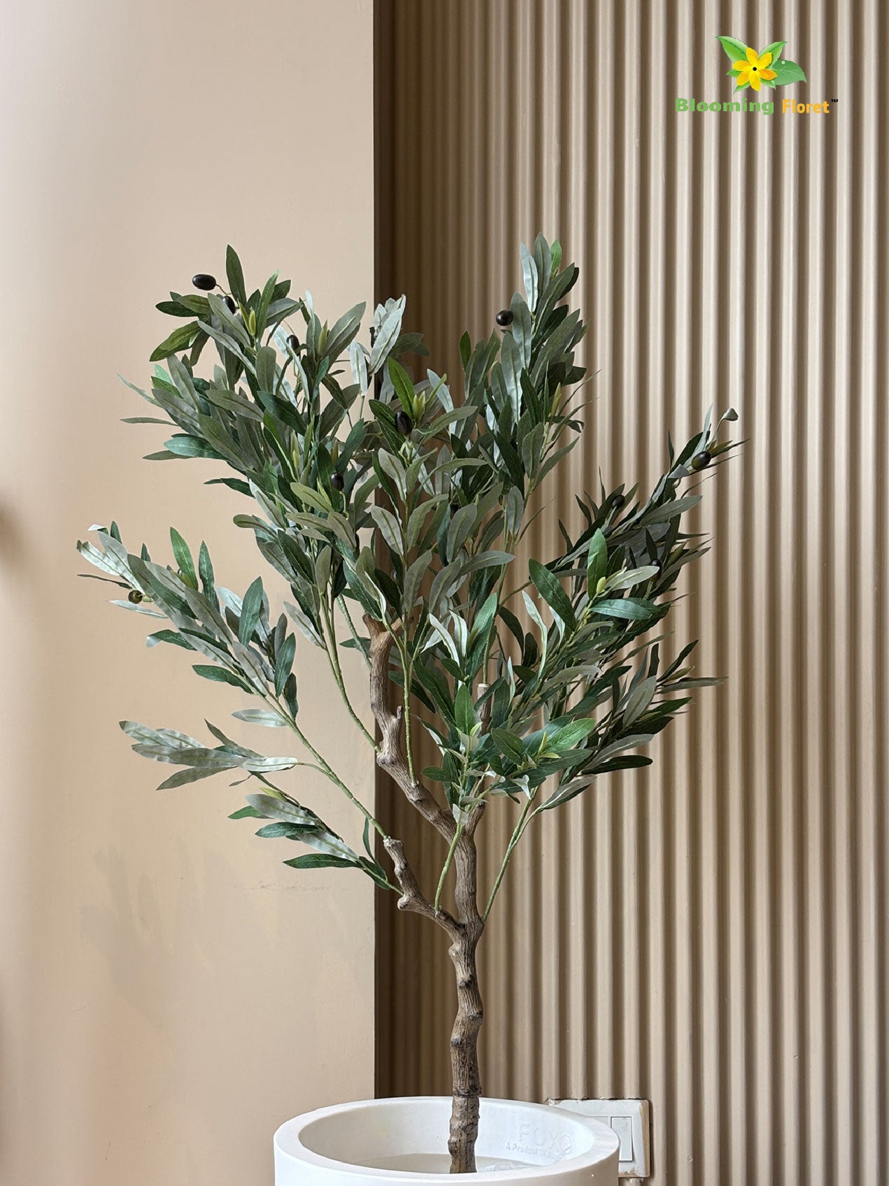 Overleaf Faux Olive Tree | 140 cm | With Basic Pot