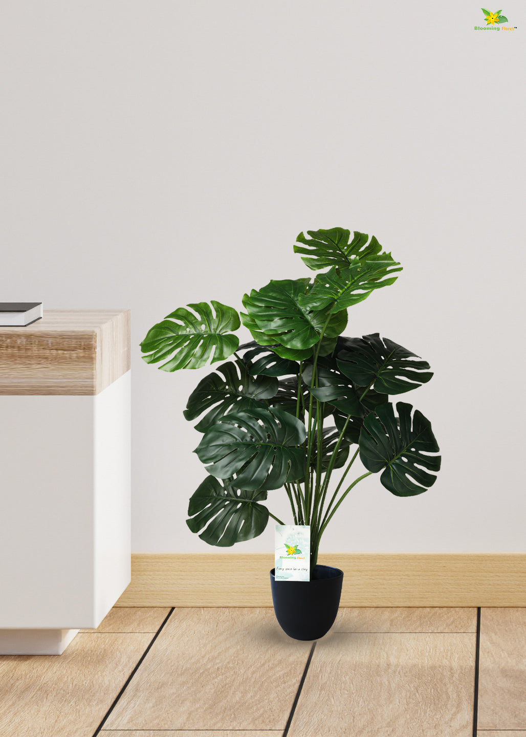 Artificial Philodendron Plant For Decor-18  Leaves-63.5 cm tall Plant-With Basic Pot