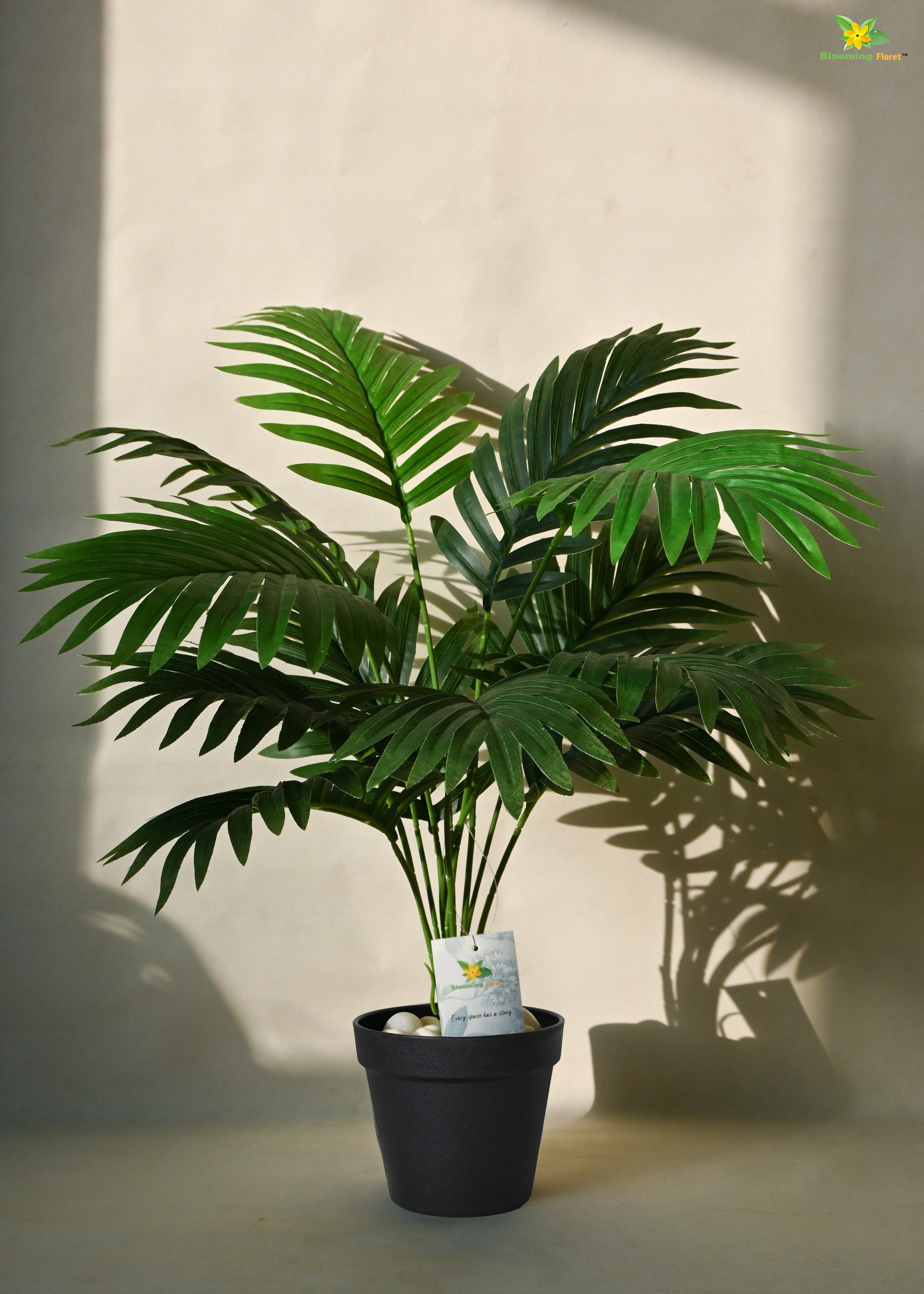 Artificial Areca Palm Plant 12 Leaves with Basic Pot | 58.42  cm