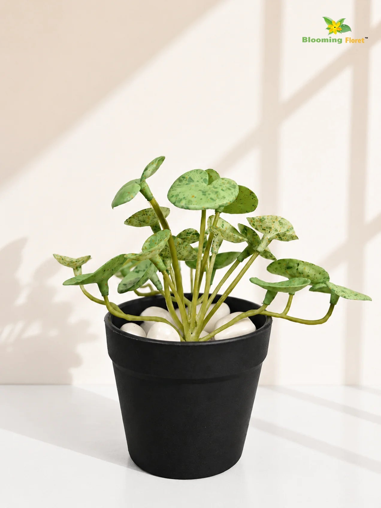 Lush Leaf Pennywort Artificial Succulent | Mixed Green Patterned | 14 cm