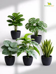 Elegant Ribbed Melamine Pot | Black | 15 cm | Set of 5