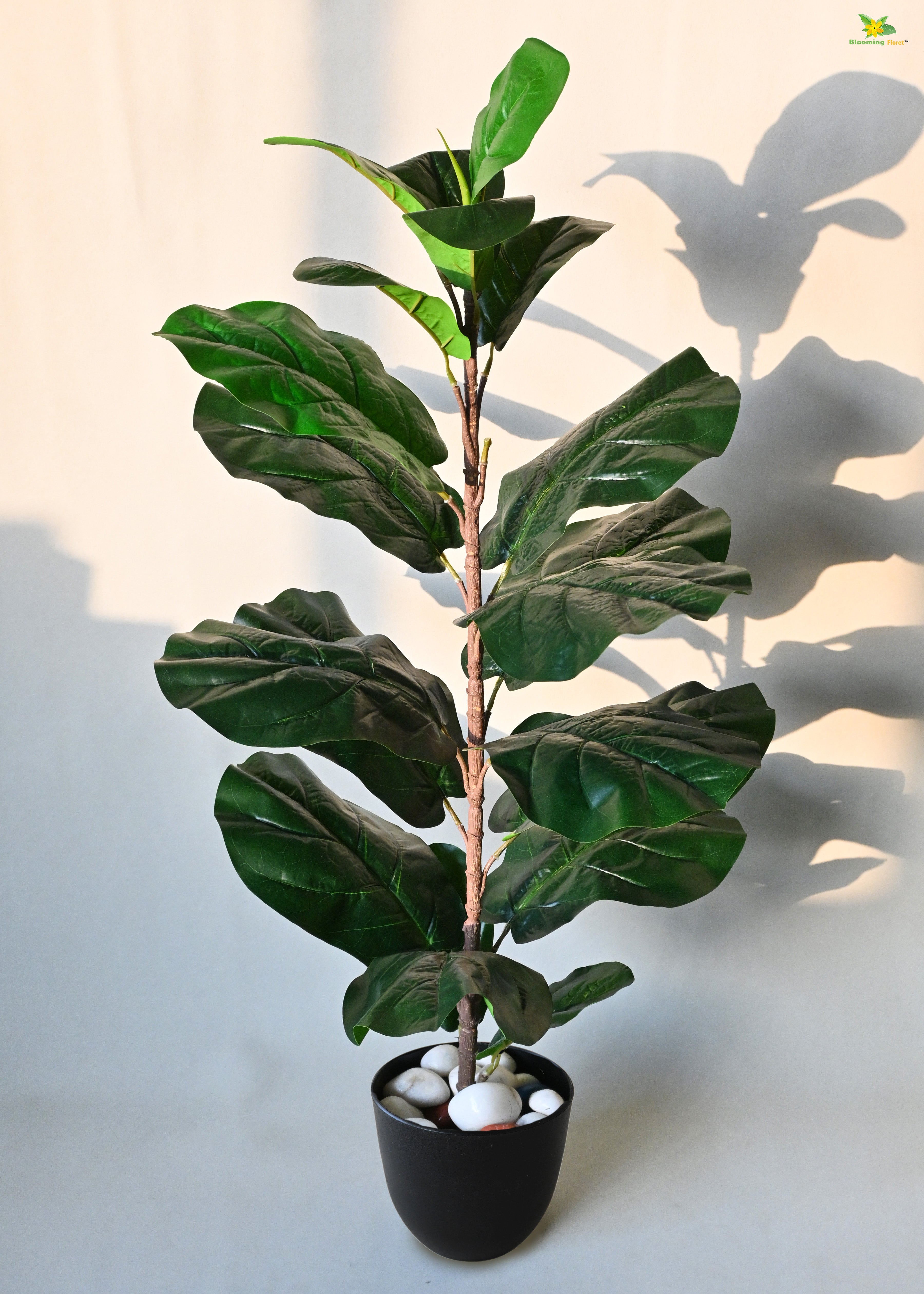 Artificial Fiddle-Leaf Fig Plant for Decor 21 Leaves with Basic Pot | 86.3 cm