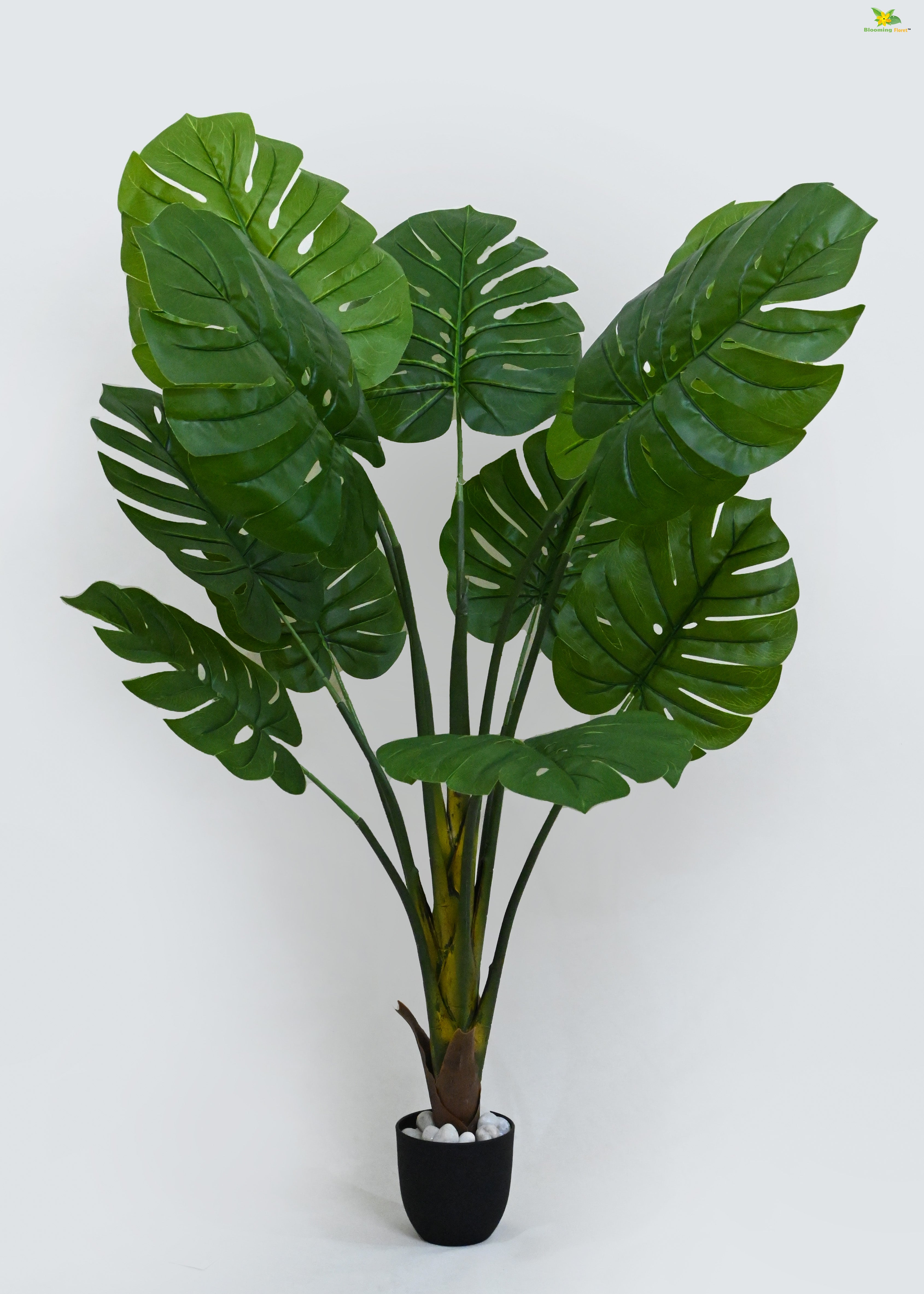 Artificial Monstera Plant for Decor | 11 Leaves With Basic Pot  | 135cm