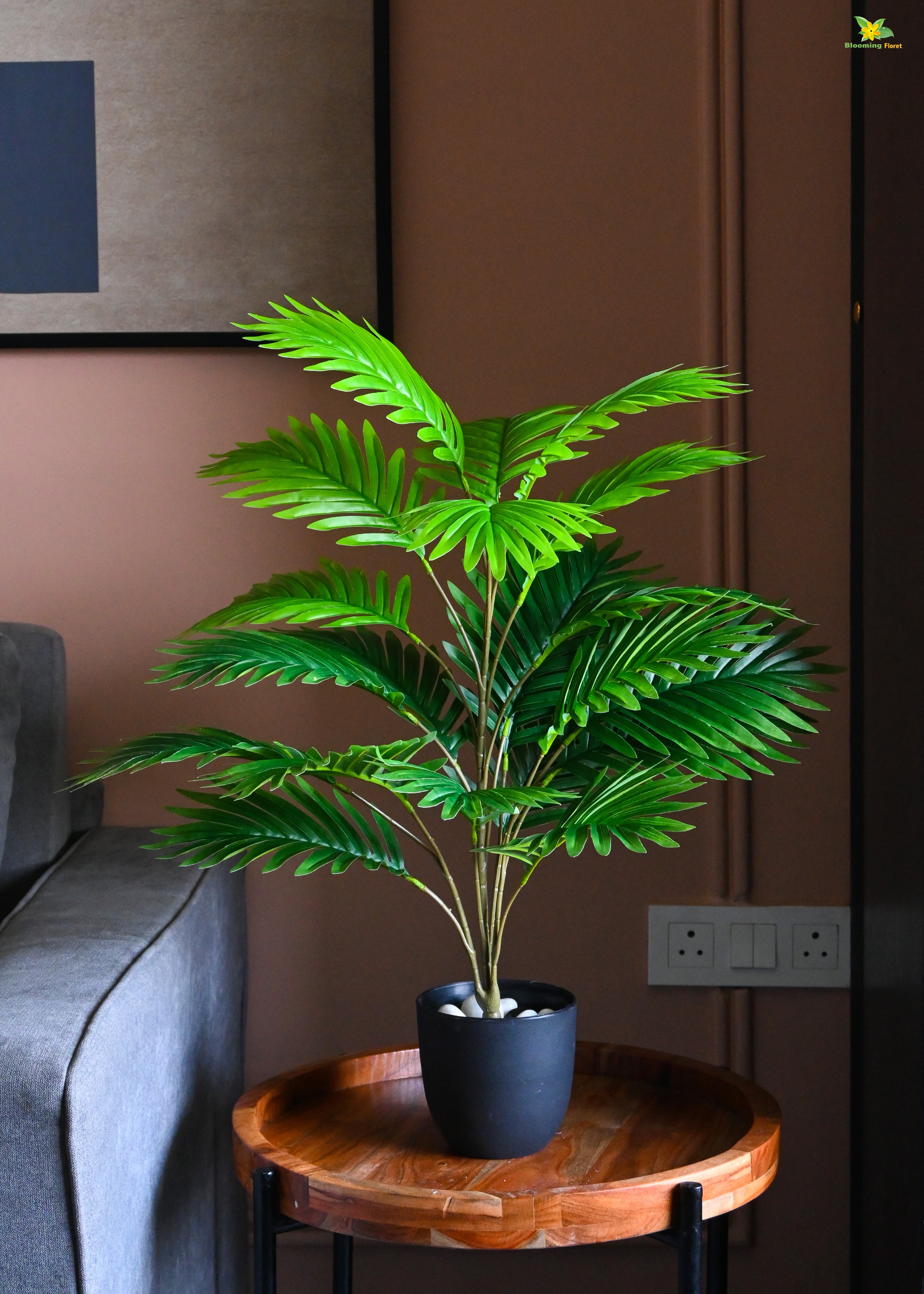 Artificial Areca Palm Plant for Decor | 21 Leaves with Basic Pot | 76.2 cm