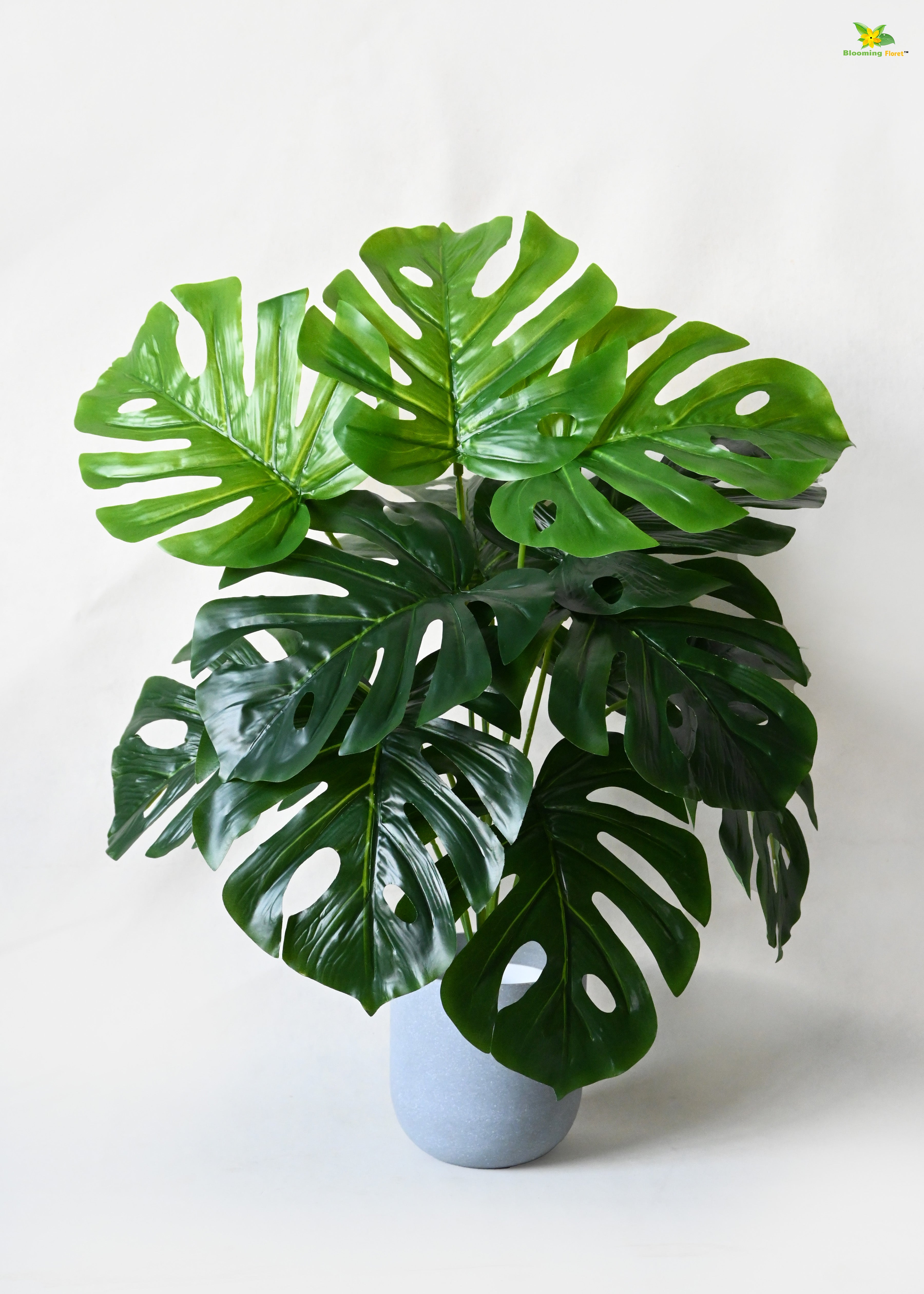 Artificial Monstera Plant for Decor | 12 Leaves with Basic Pot | 60.9 cm