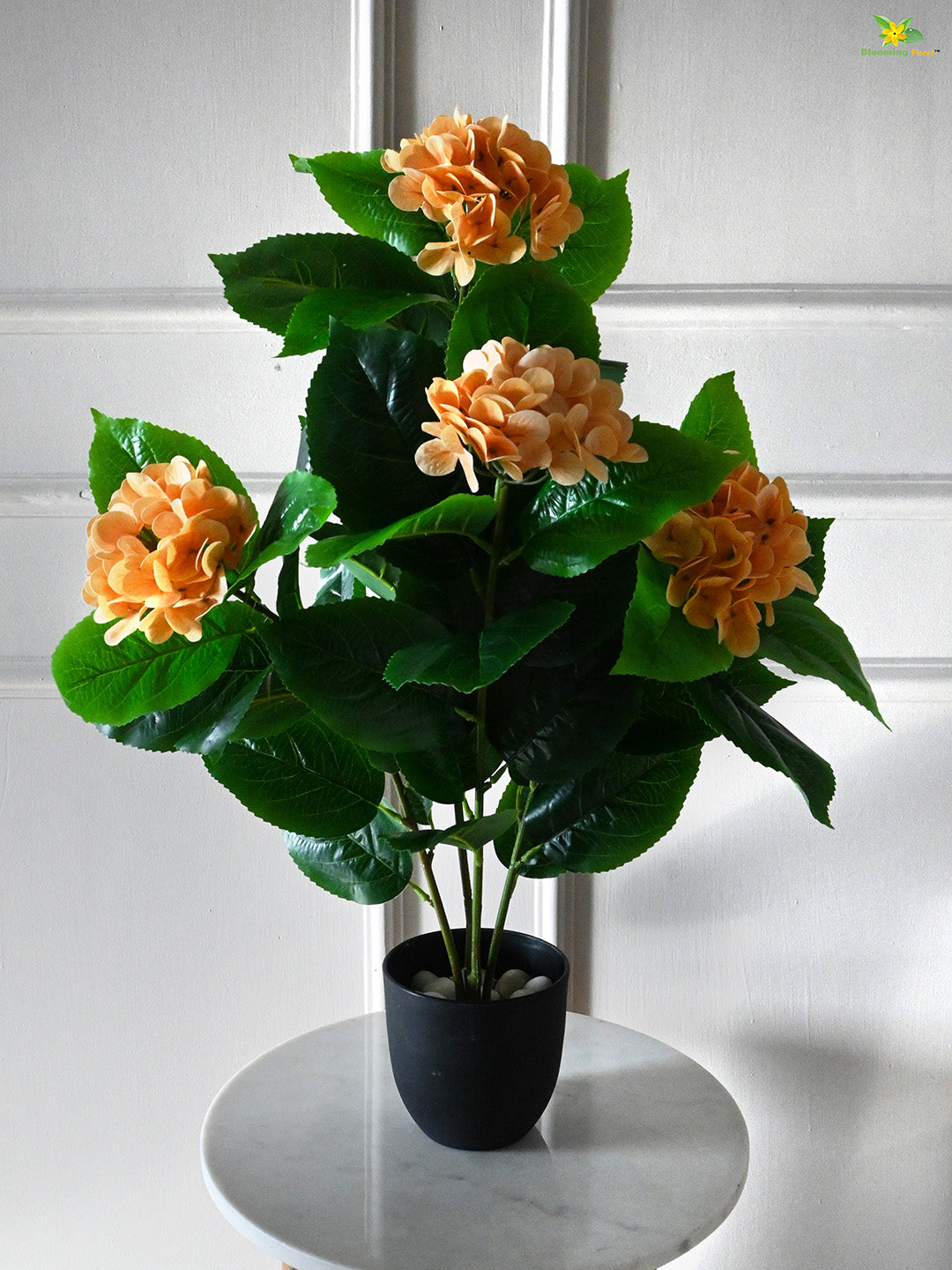 Artificial Hydrangea Flower Bunch - Orange
