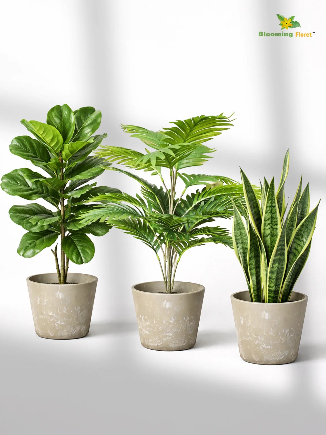 Modern Grace Poly Planter | Mustard Yellow | 15 cm | Set of 3