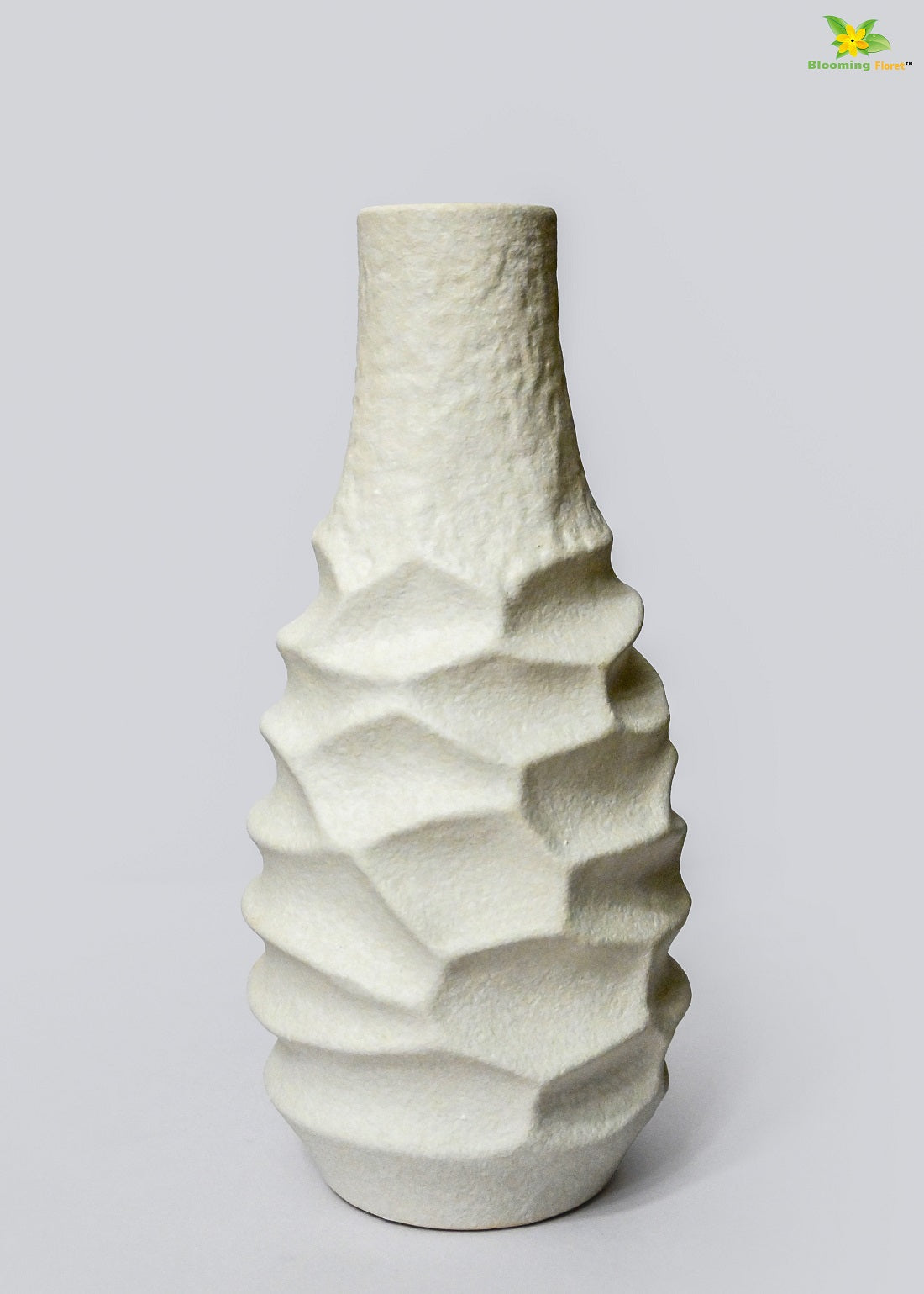 White Spiral Ceramic Vase