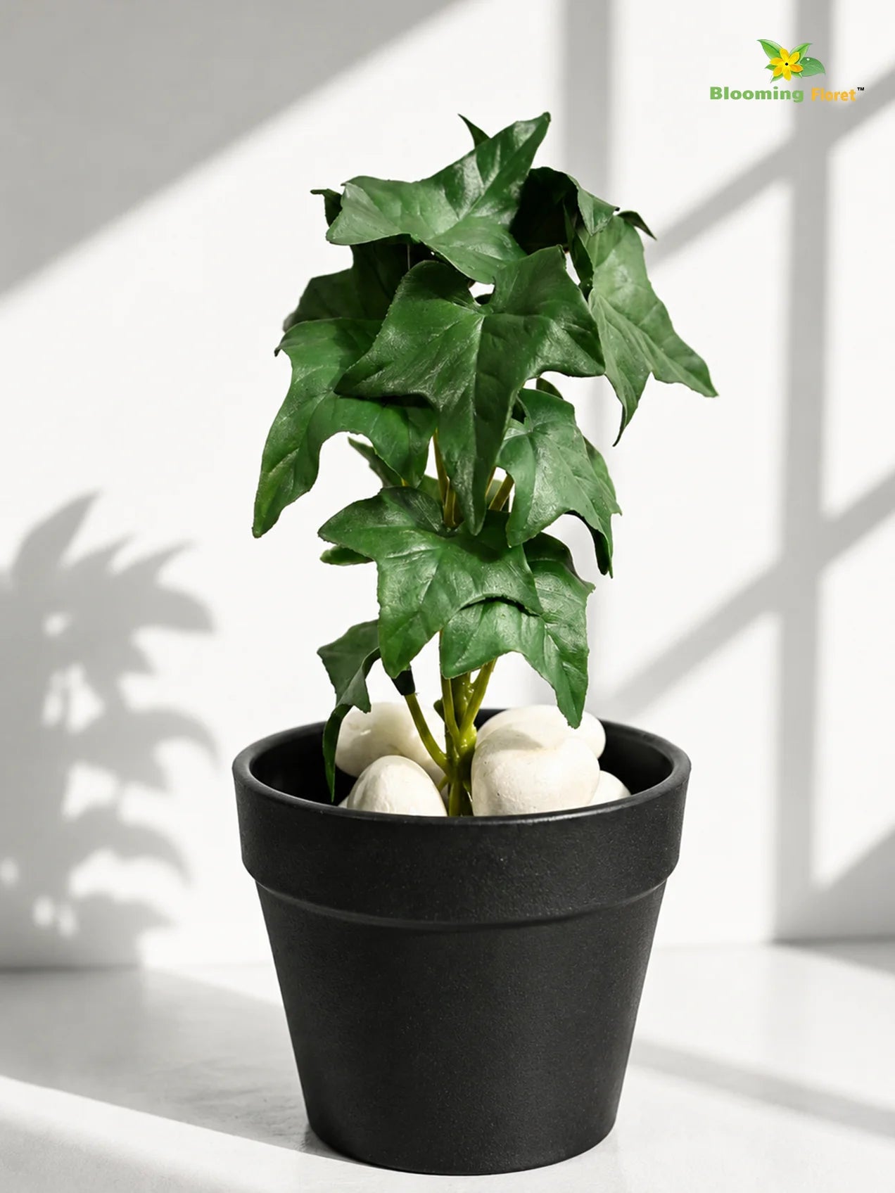 Artificial Ivy Succulent | Dark Green with White Dots Patterned | 16 cm