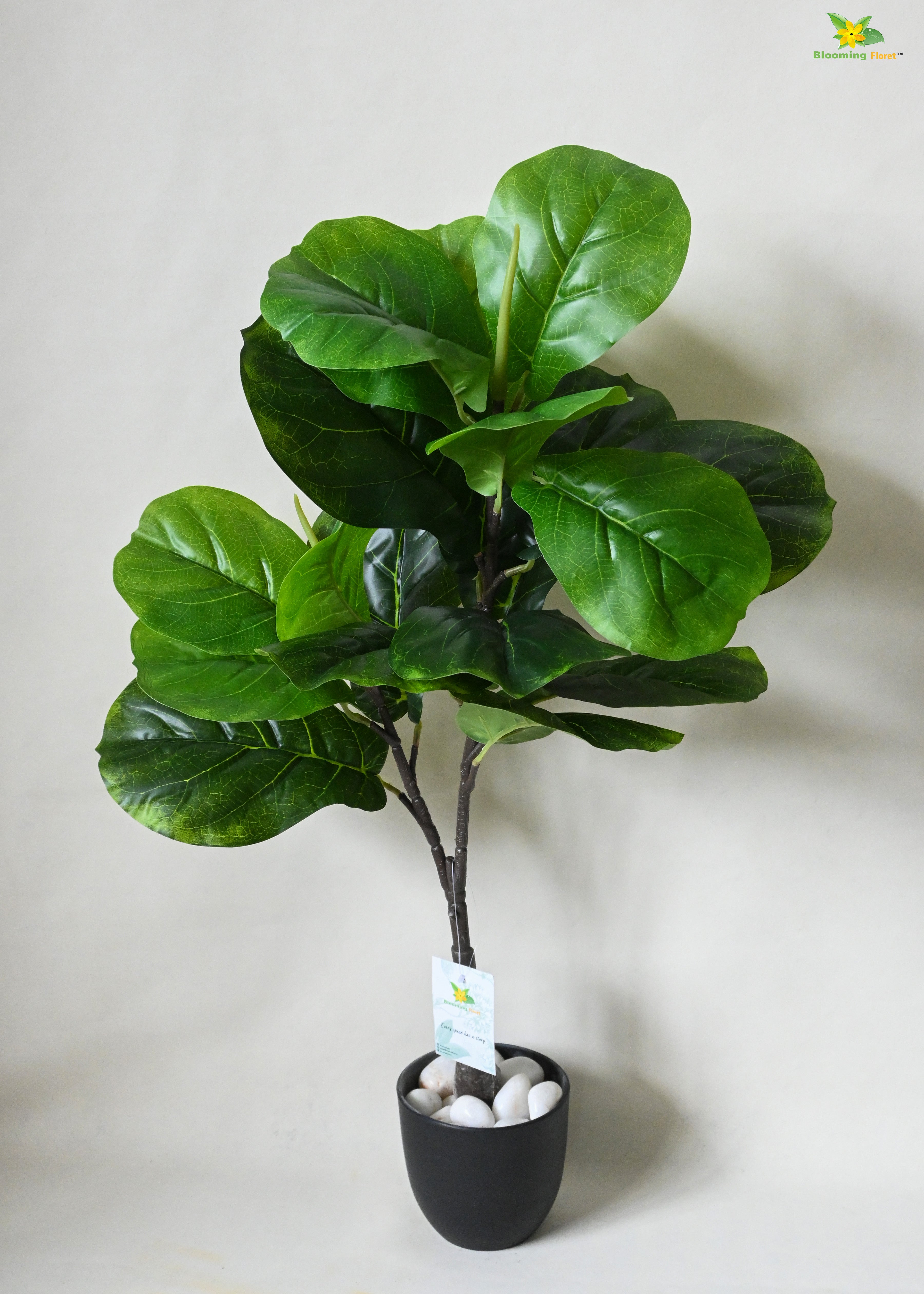 Artificial Fiddle-leaf Fig Plant For Decor 18 Leaves with Basic Pot | 71.1 cm