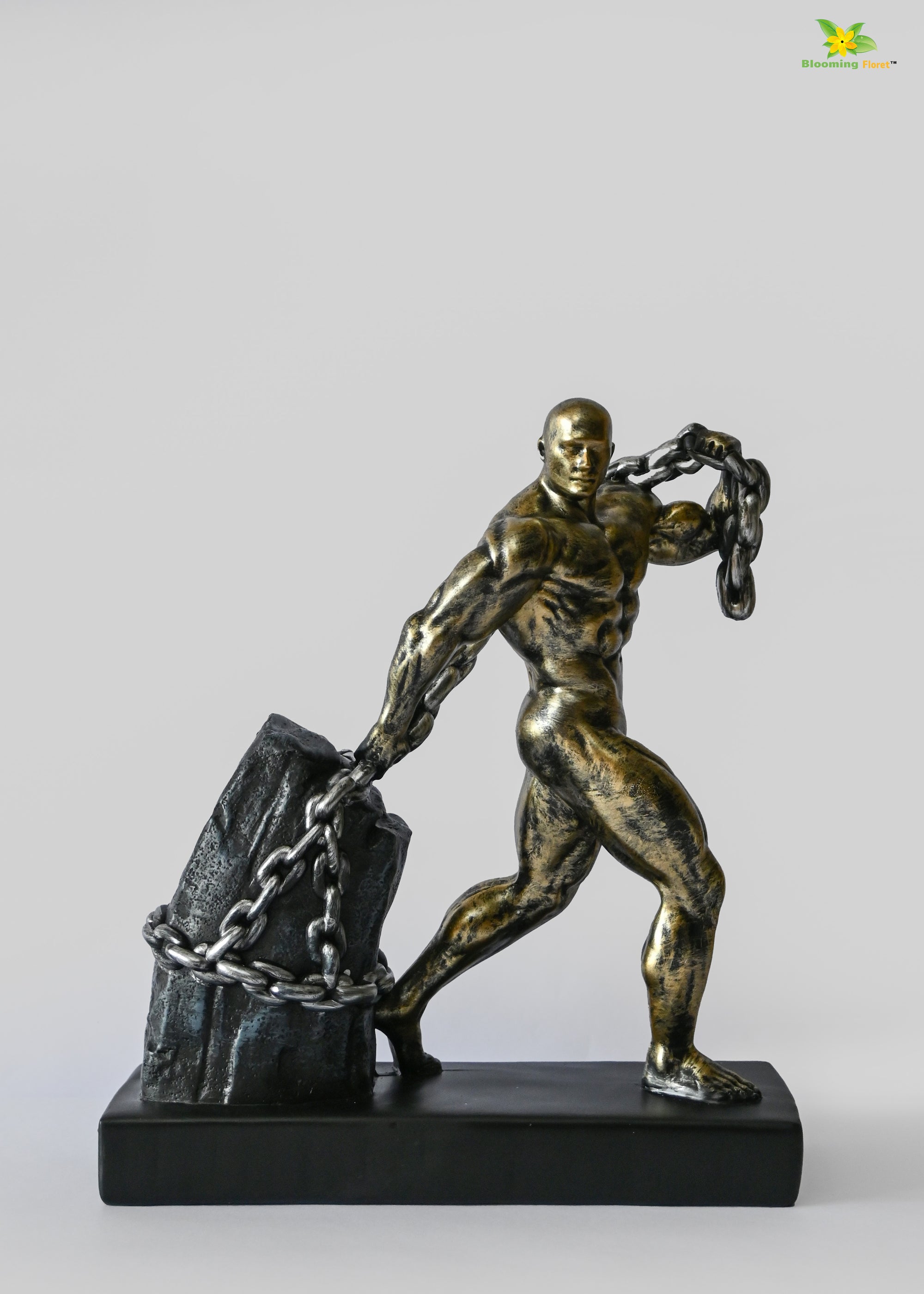 Elite Weightlifting Man Sculpture - Gold