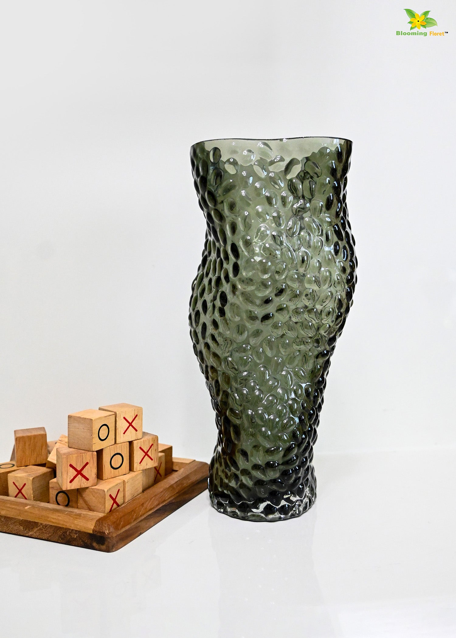 Twisted Glass Vase | Black | 23 cm