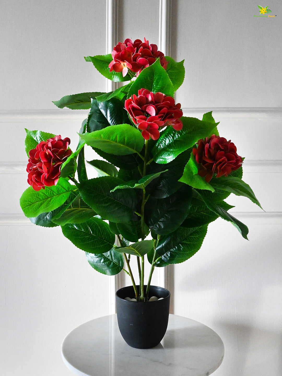 Artificial Hydrangea Flower Bunch - Maroon