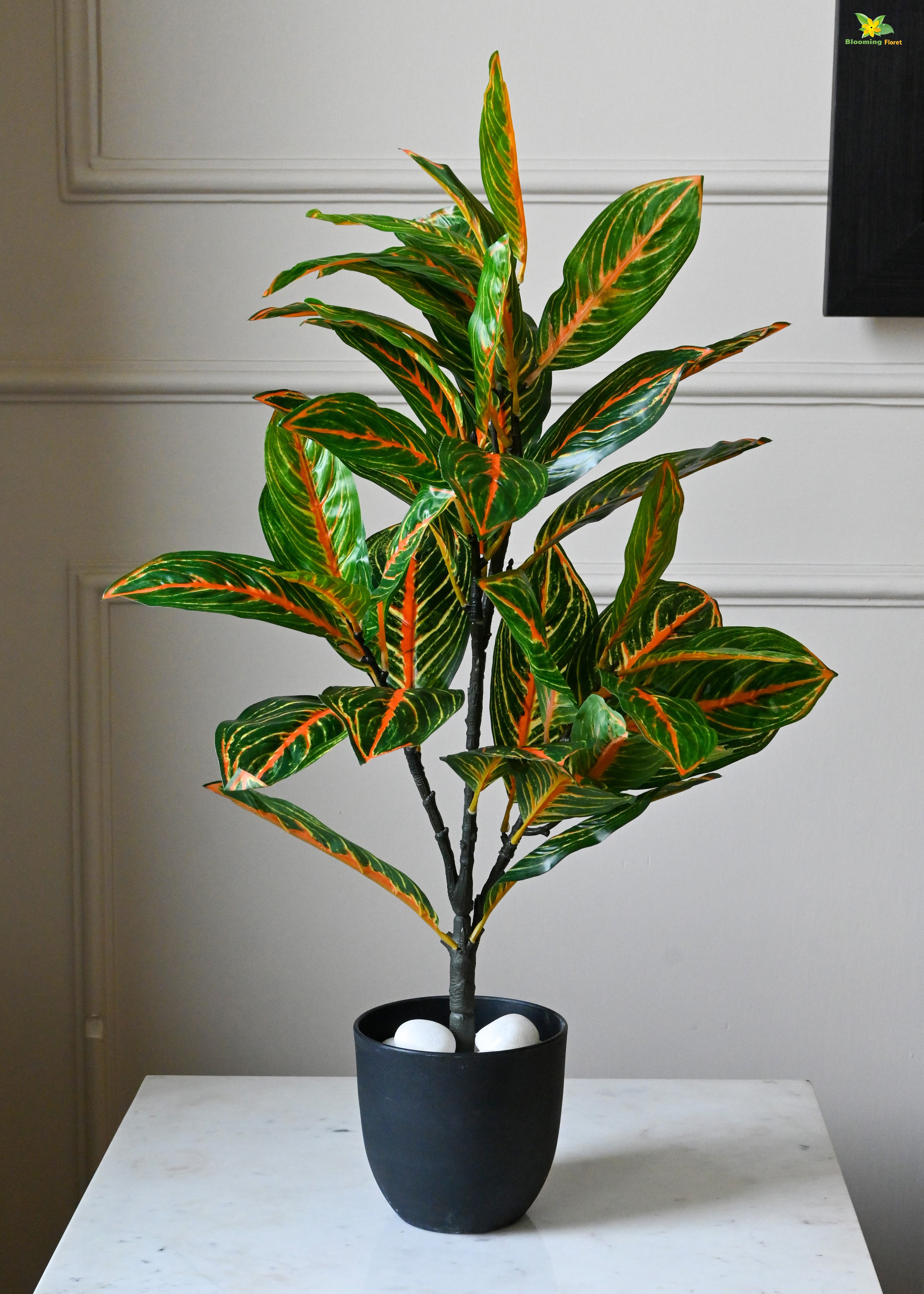 Artificial Aglaonema Plant for Decor 30 Leaves with Basic Pot | 65 cm