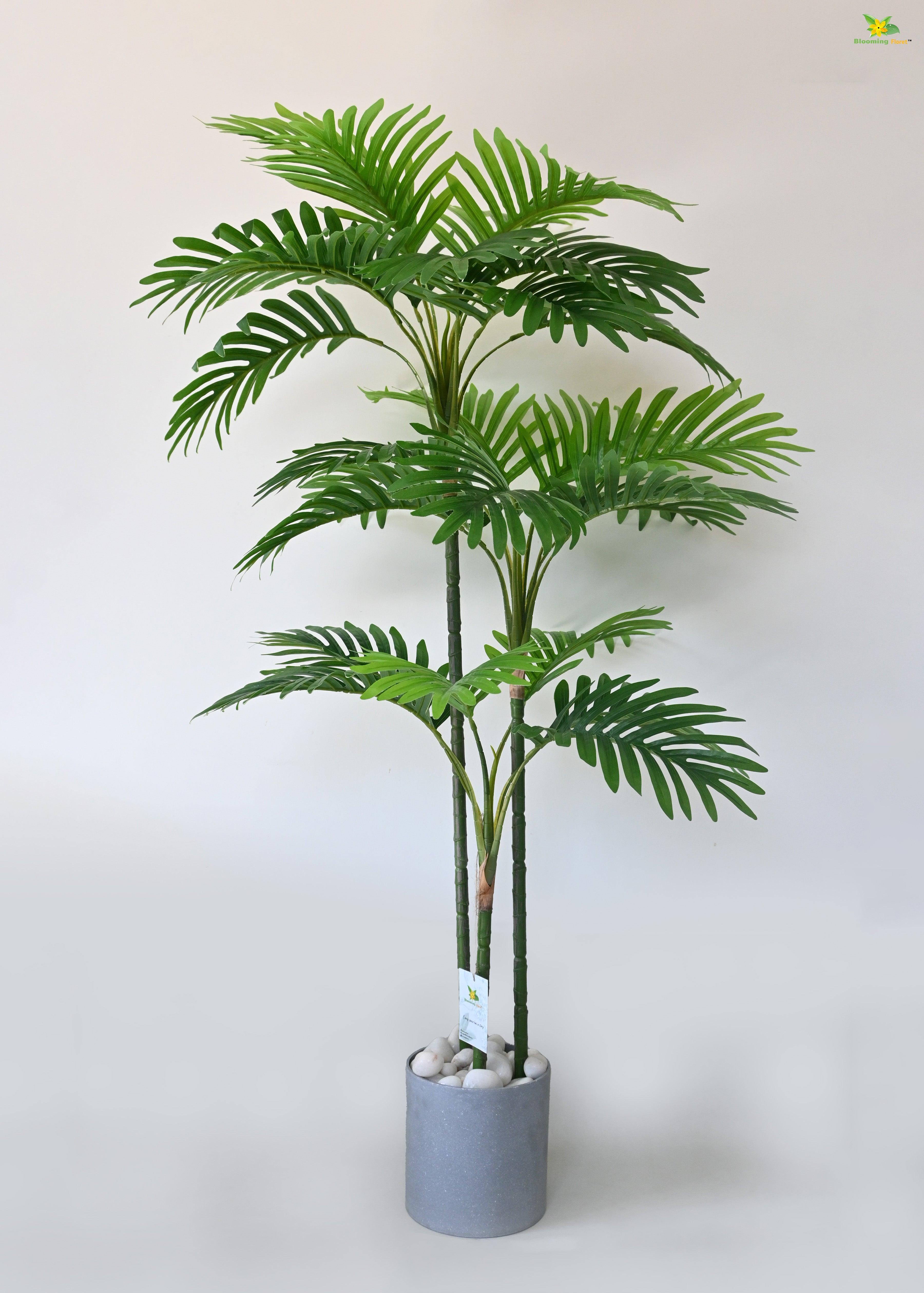 Artificial Areca Palm Plant for Decor 3 Stem 27 Leaves with Basic Pot | 109.2 cm