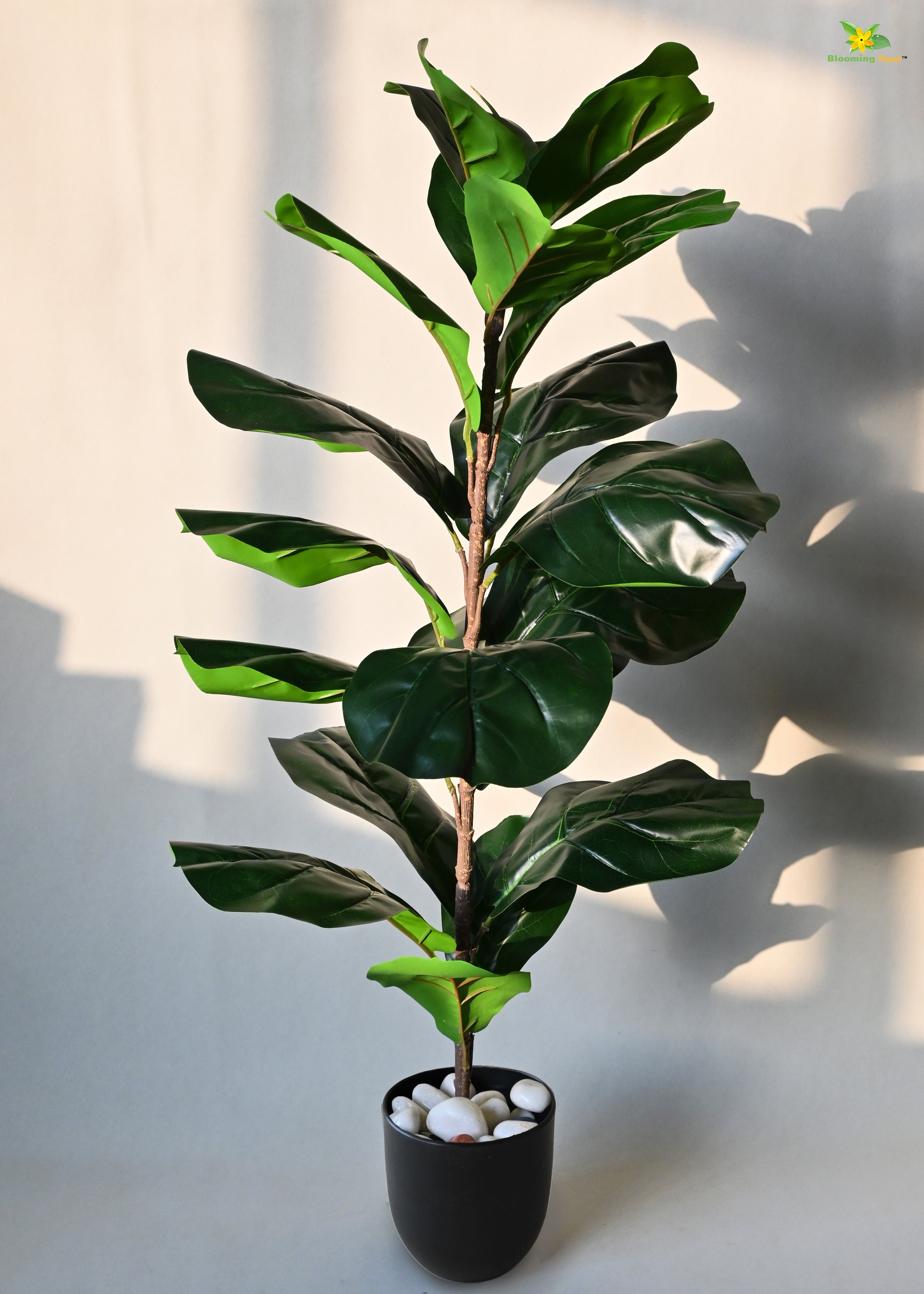 Artificial Fiddle-Leaf Fig Plant for Decor 21 Leaves with Basic Pot | 86.3 cm