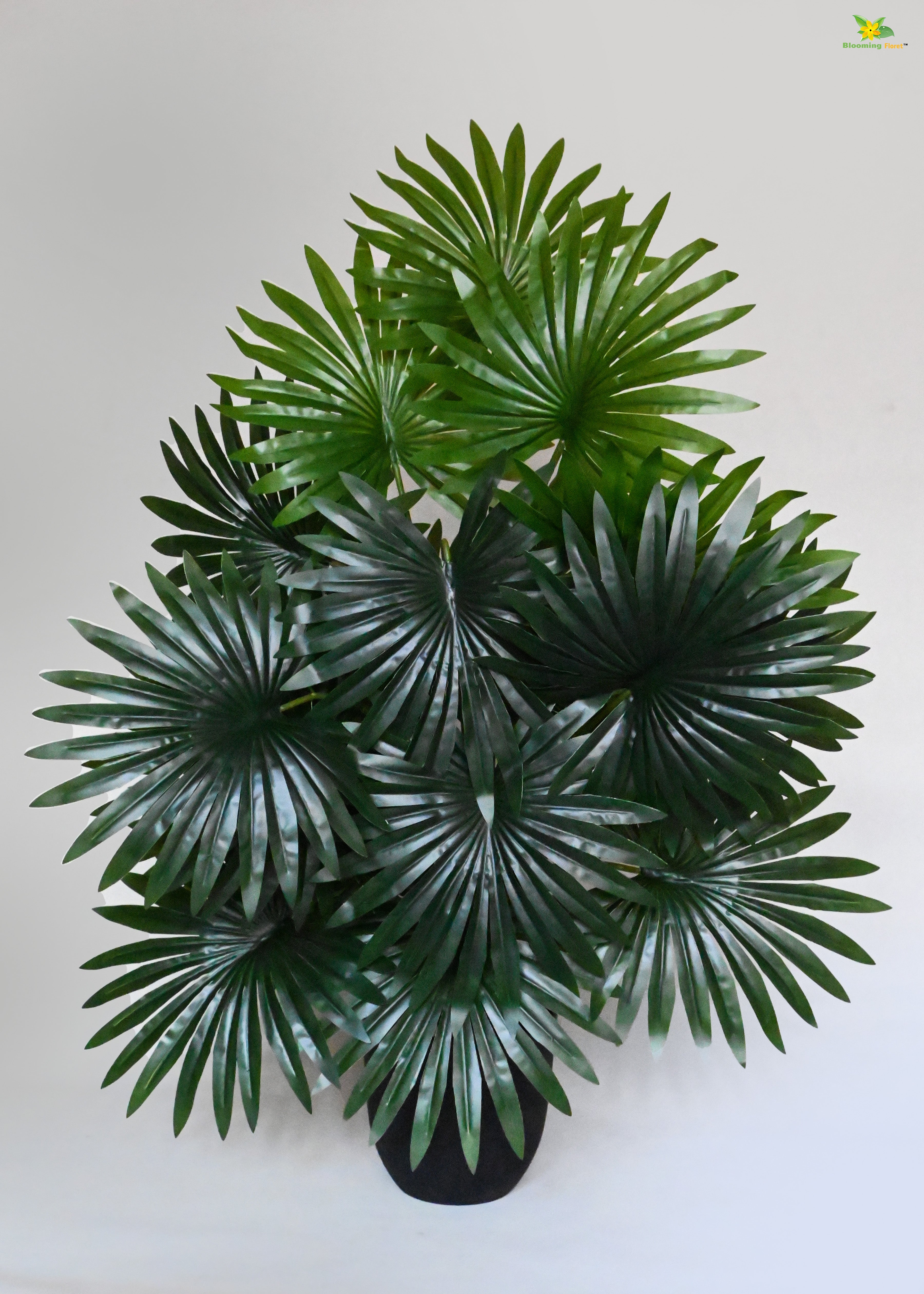 Artificial Fan Palm Plant for Decor | 18 Leaves with Basic Pot | 78.7 cm