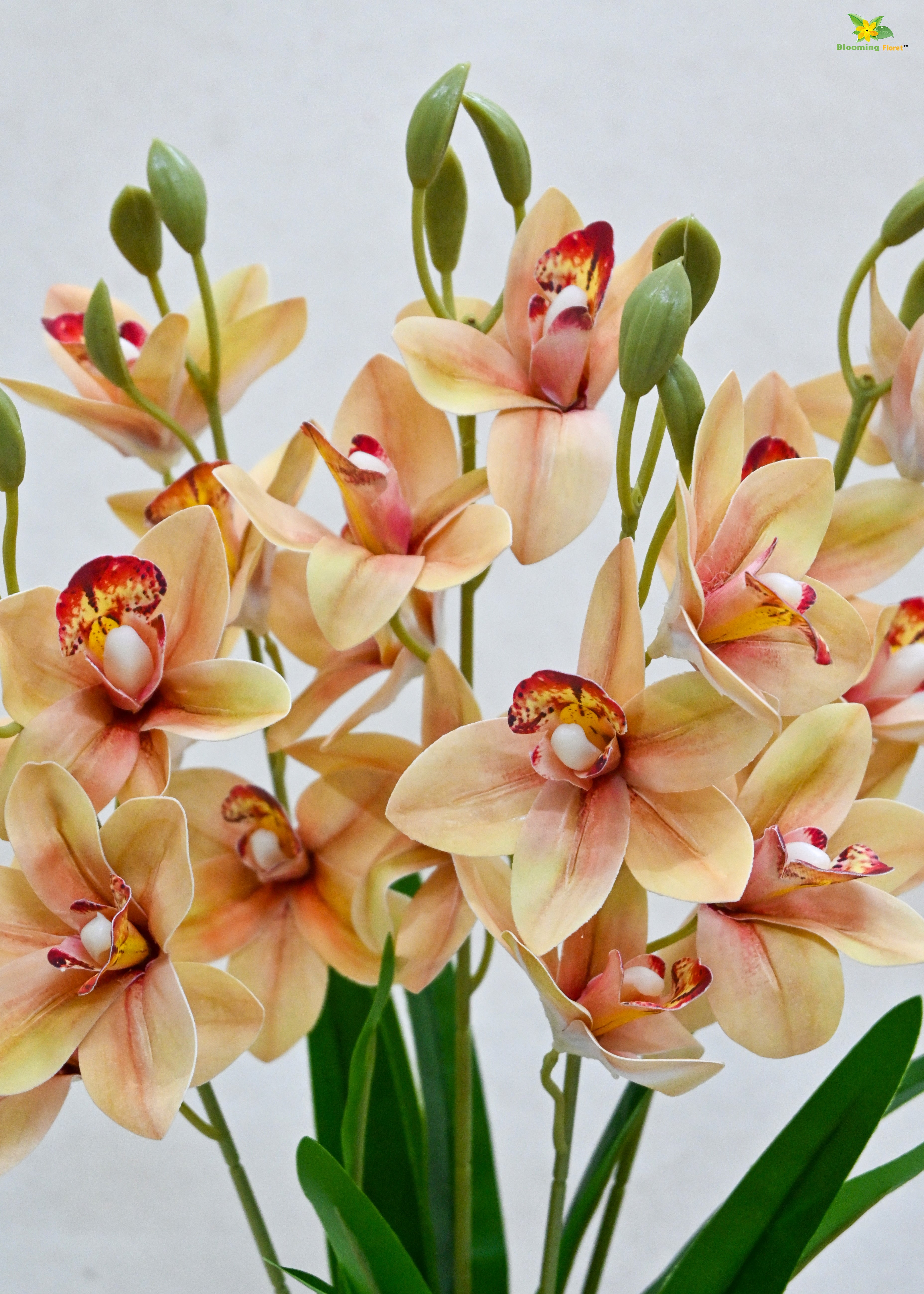 Artificial Cymbidium Orchid Flower Bunch for Decor