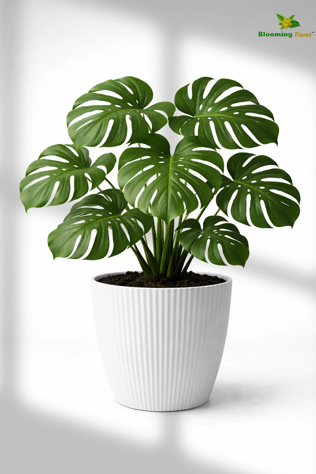 Elegant Ribbed Melamine Pot | White | 16 cm