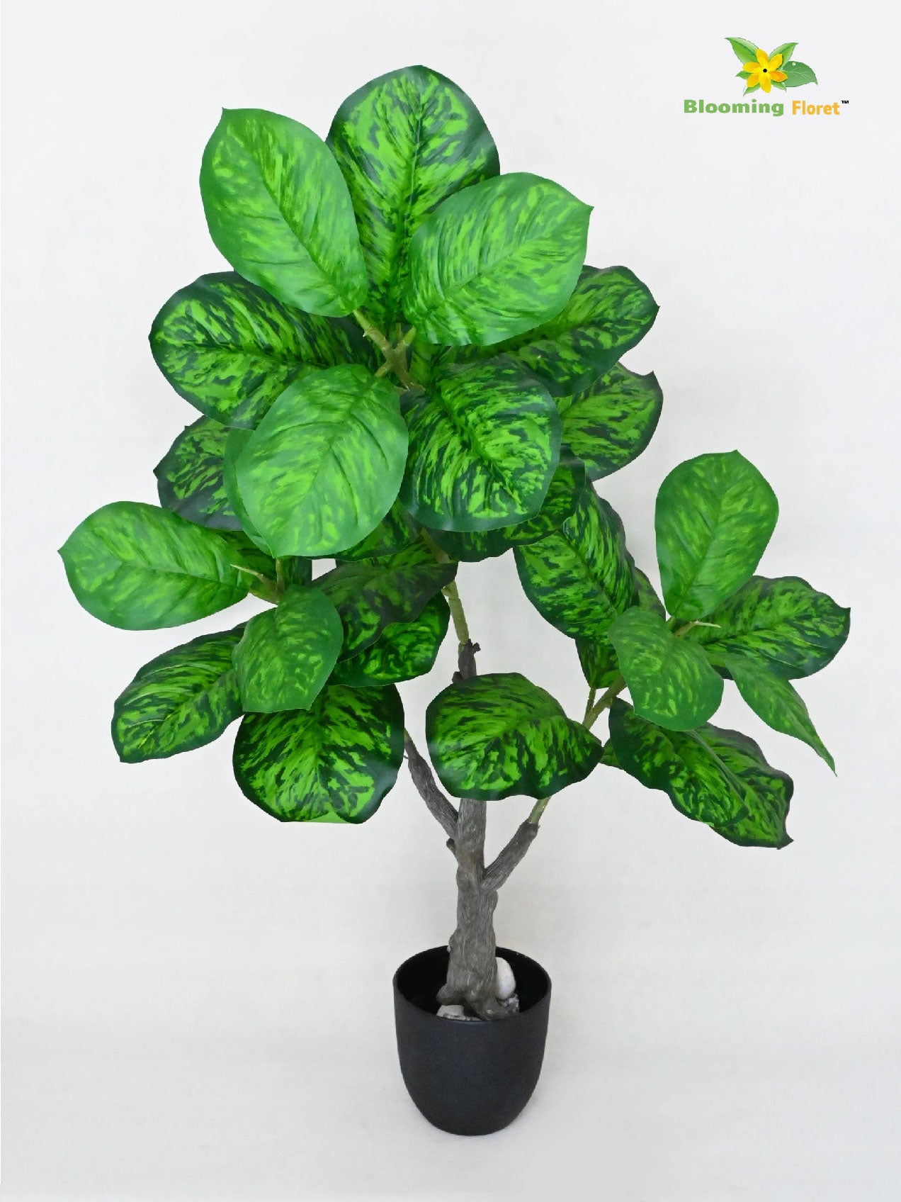 Artificial Dieffenbachia Seguine Plant – 95 cm, 33 Leaves, with Basic Pot