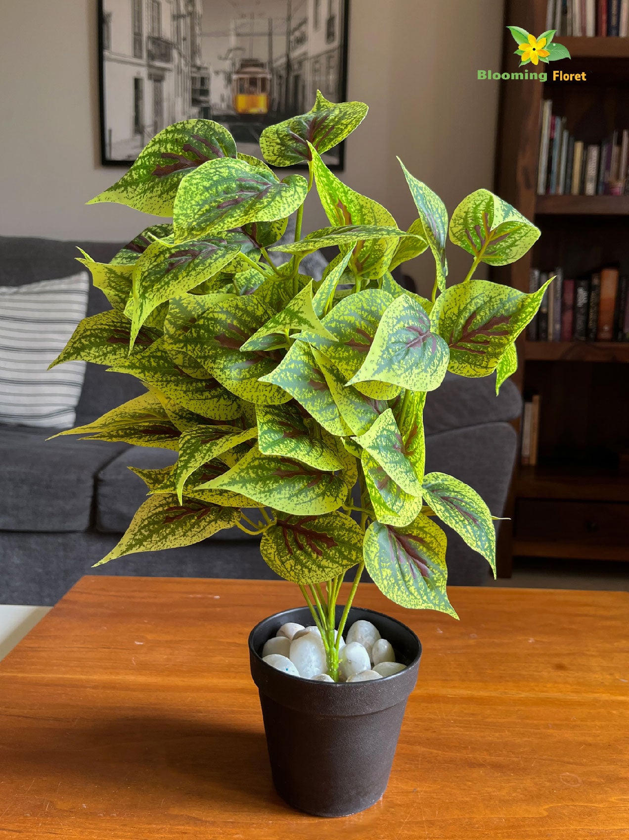 Artificial Dragon Heart Coleus Plant – 48.3 cm, with Basic Pot