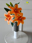 Artificial Lily Flower Stick - Orange