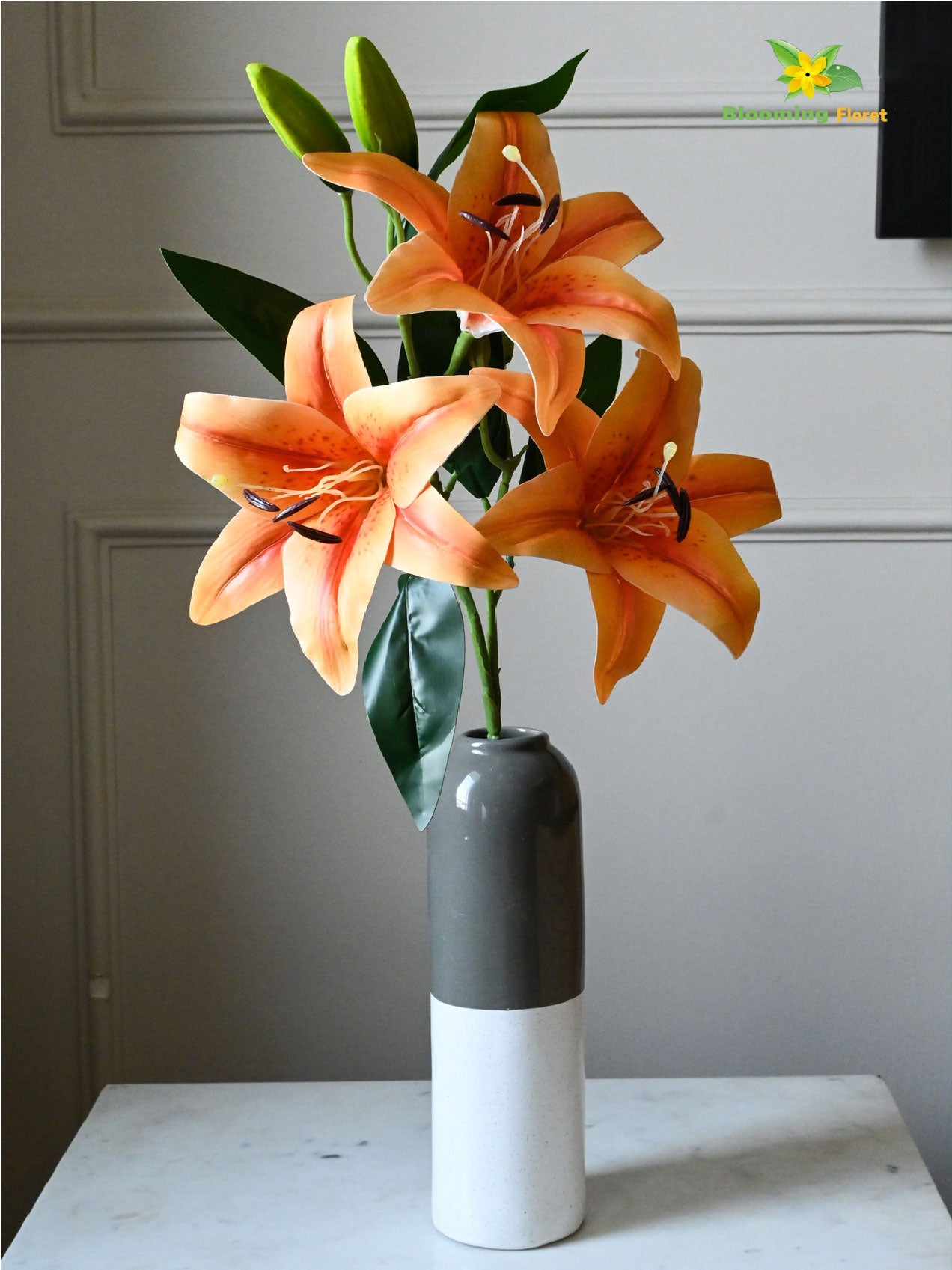 Artificial Lily Flower Stick - Orange