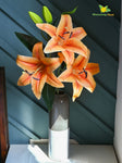 Artificial Lily Flower Stick - Orange