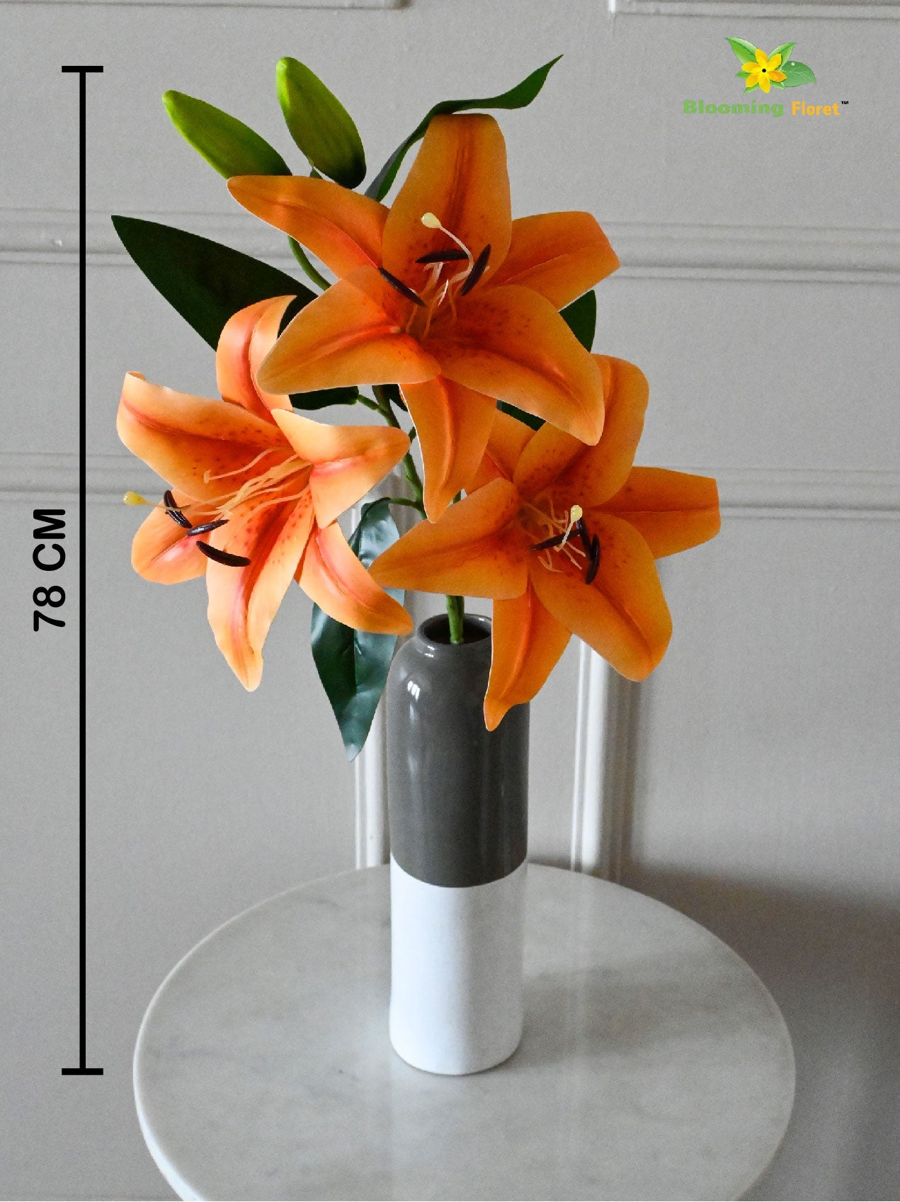 Artificial Lily Flower Stick - Orange