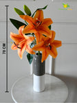 Artificial Lily Flower Stick - Orange