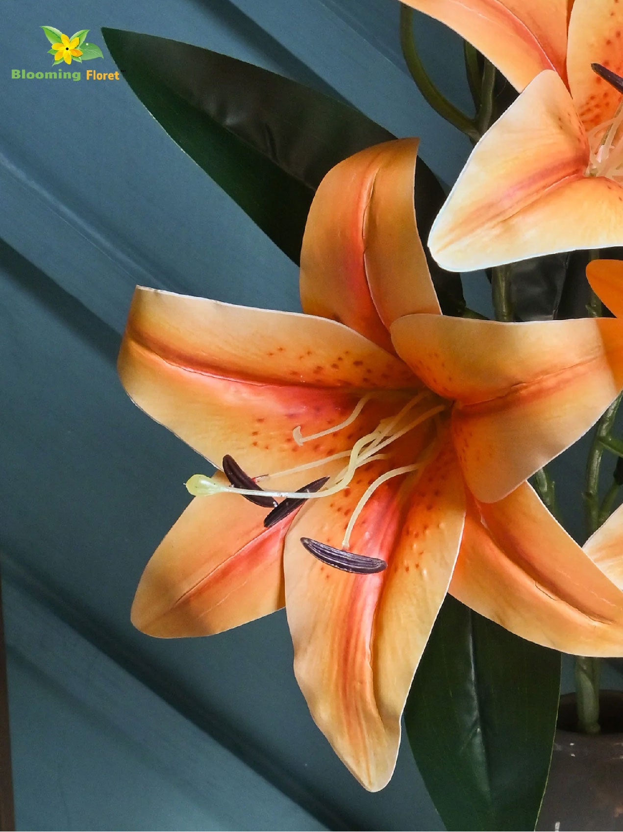 Artificial Lily Flower Stick - Orange