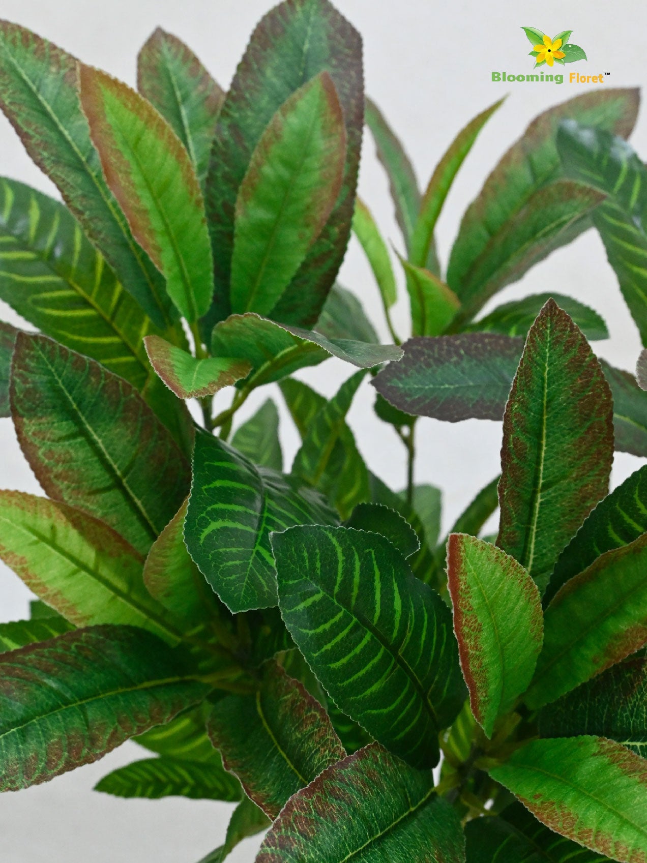 Artificial Croton Leaf Bunch Plant – 50.8 cm, 72 Leaves, with Pot