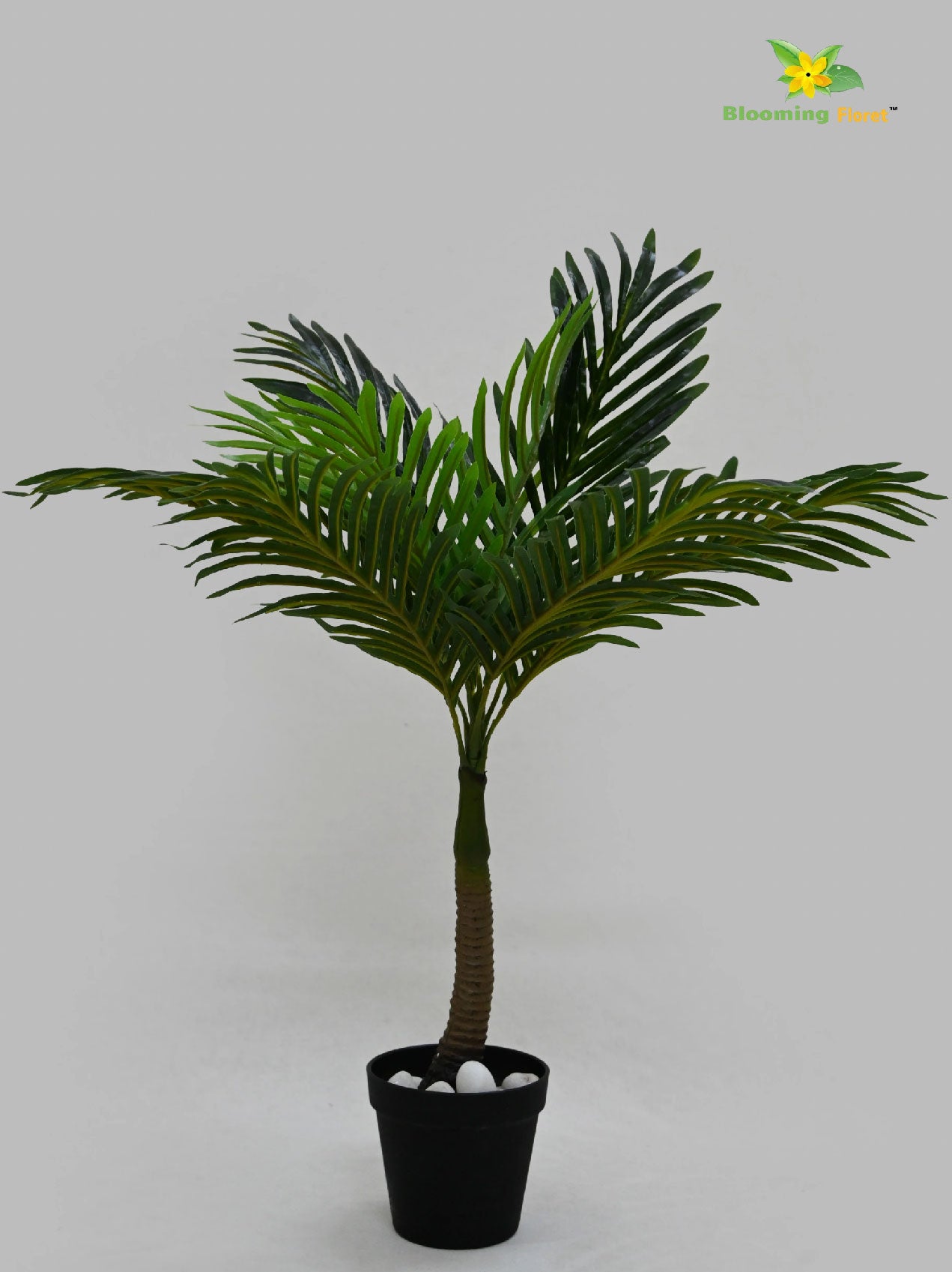 Artificial Bonsai Palm Tree – 68 cm, 9 Leaves, with Basic Pot