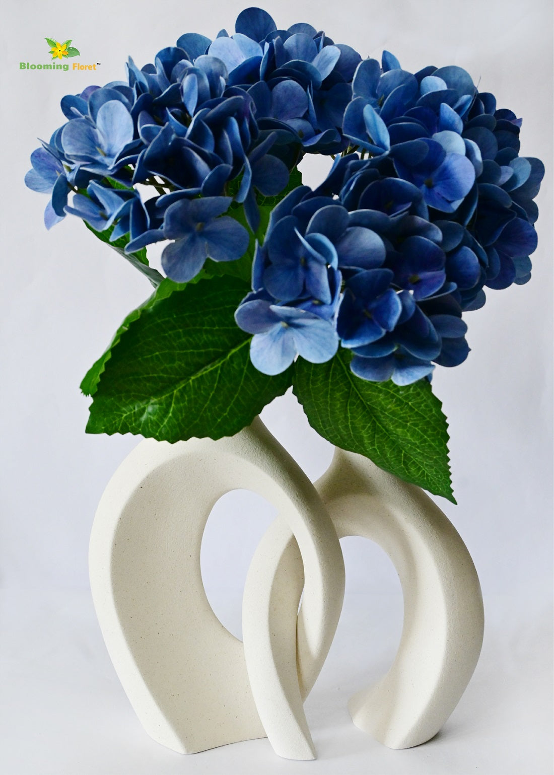 Harmony Loop Ceramic Vases | White | 21 cm | Set of 2