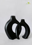 Harmony Loop Vases Duo - Black